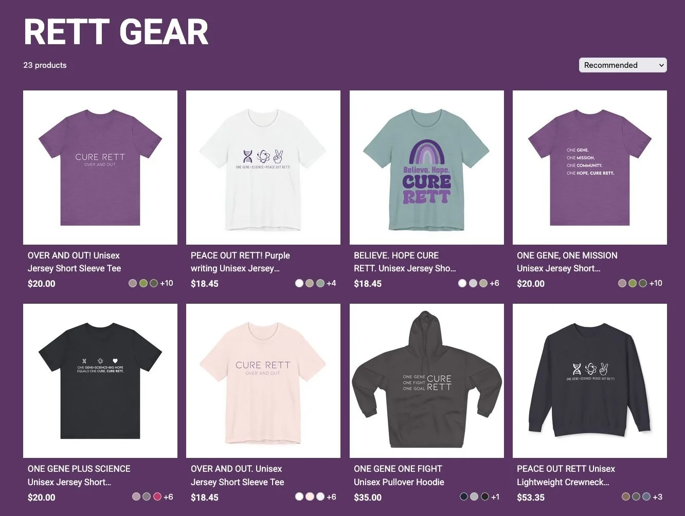 Raise awareness for Rett Syndrome this October and all year long with gear from our RMRA Rett Shop! Click the link in our bio to check out our new designs. 👕🧢💜