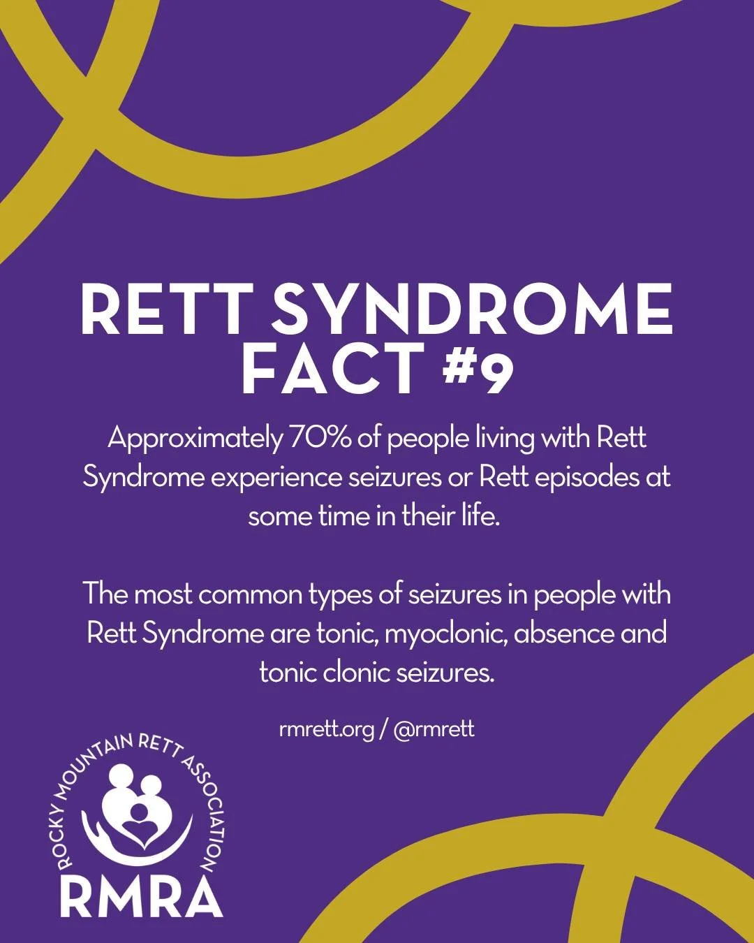 Seizures are only one symptom of Rett Syndrome. Other symptoms include loss of speech and motor control, functional hand use replaced by compulsive hand movements, and orthopedic abnormalities including scoliosis and fragile bones.

#rettsyndromeawar