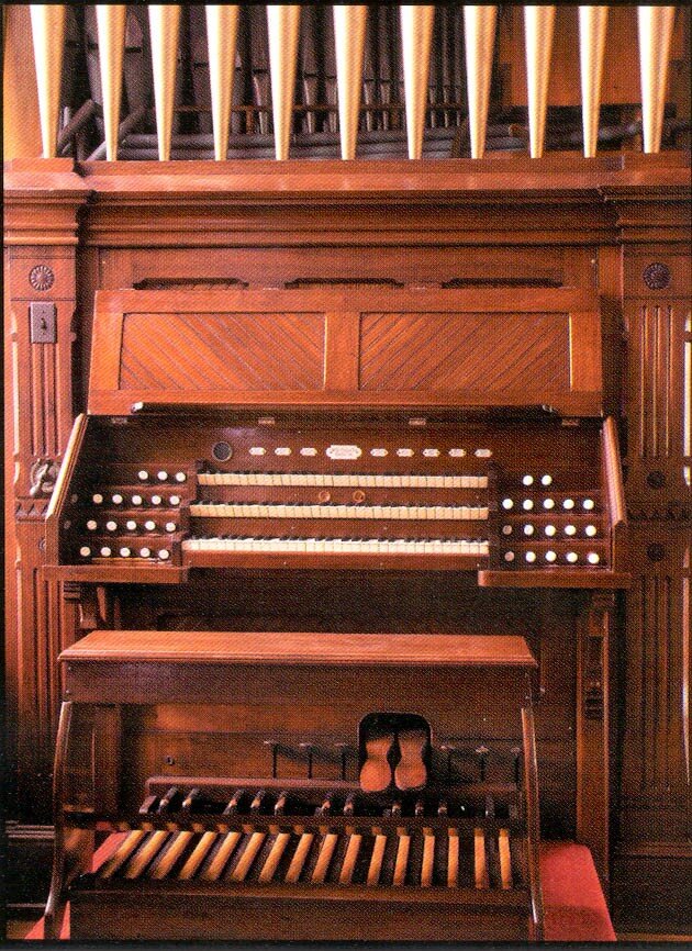  A. B. Miller Organ Company Three Manuals, compass CC to A3 (58 keys) Pedal compass CCC to D (27 keys) 1,705 pipes 