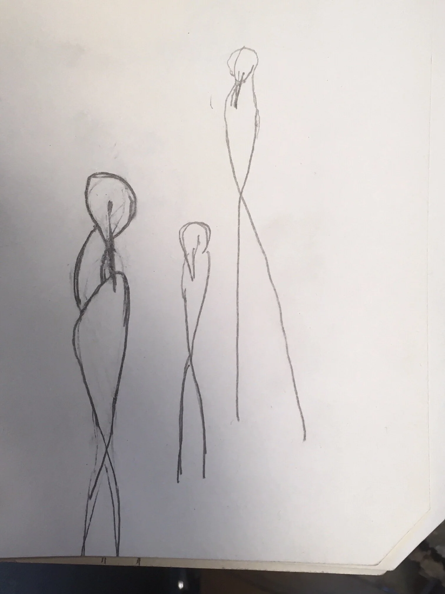 Studies for Preening Egret cocktail fork in sterling silver, coming soon