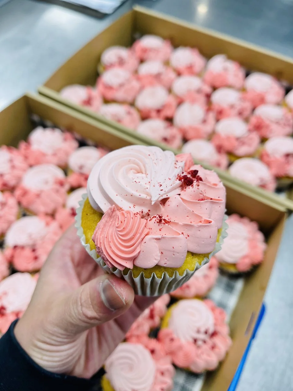 Detail of pink cupcake