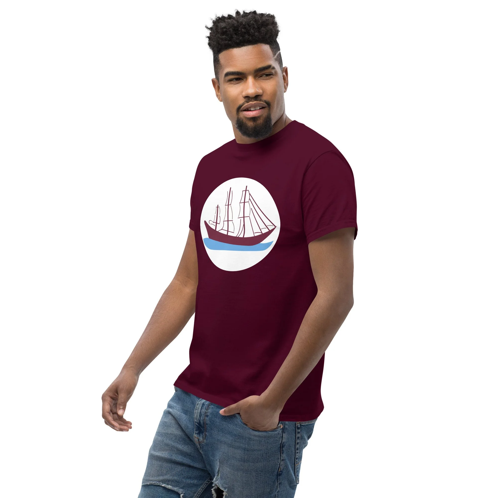 unisex-classic-tee-maroon-left-front-6a4d124aac62d.jpg