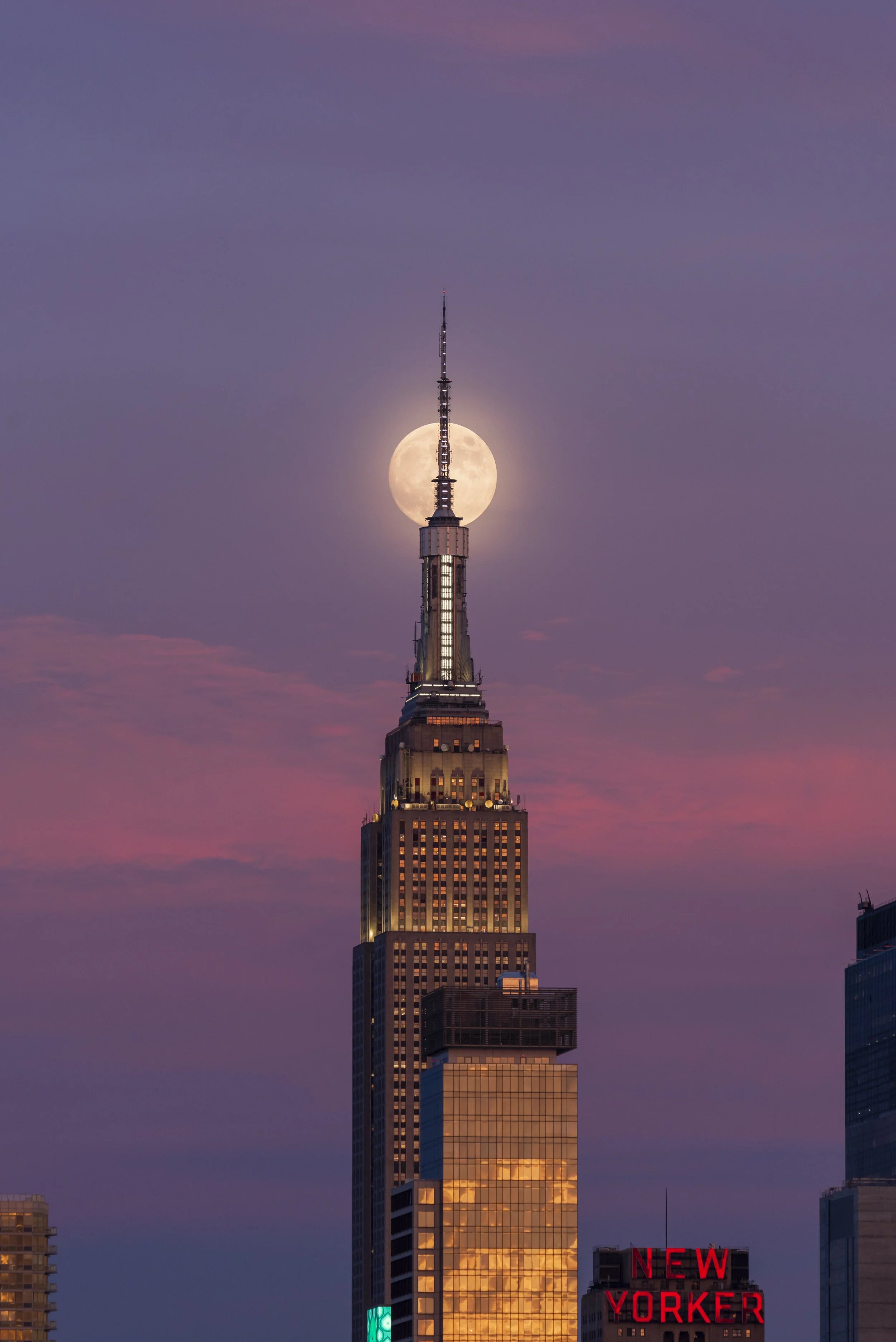 Moonrise over the Empire State Building