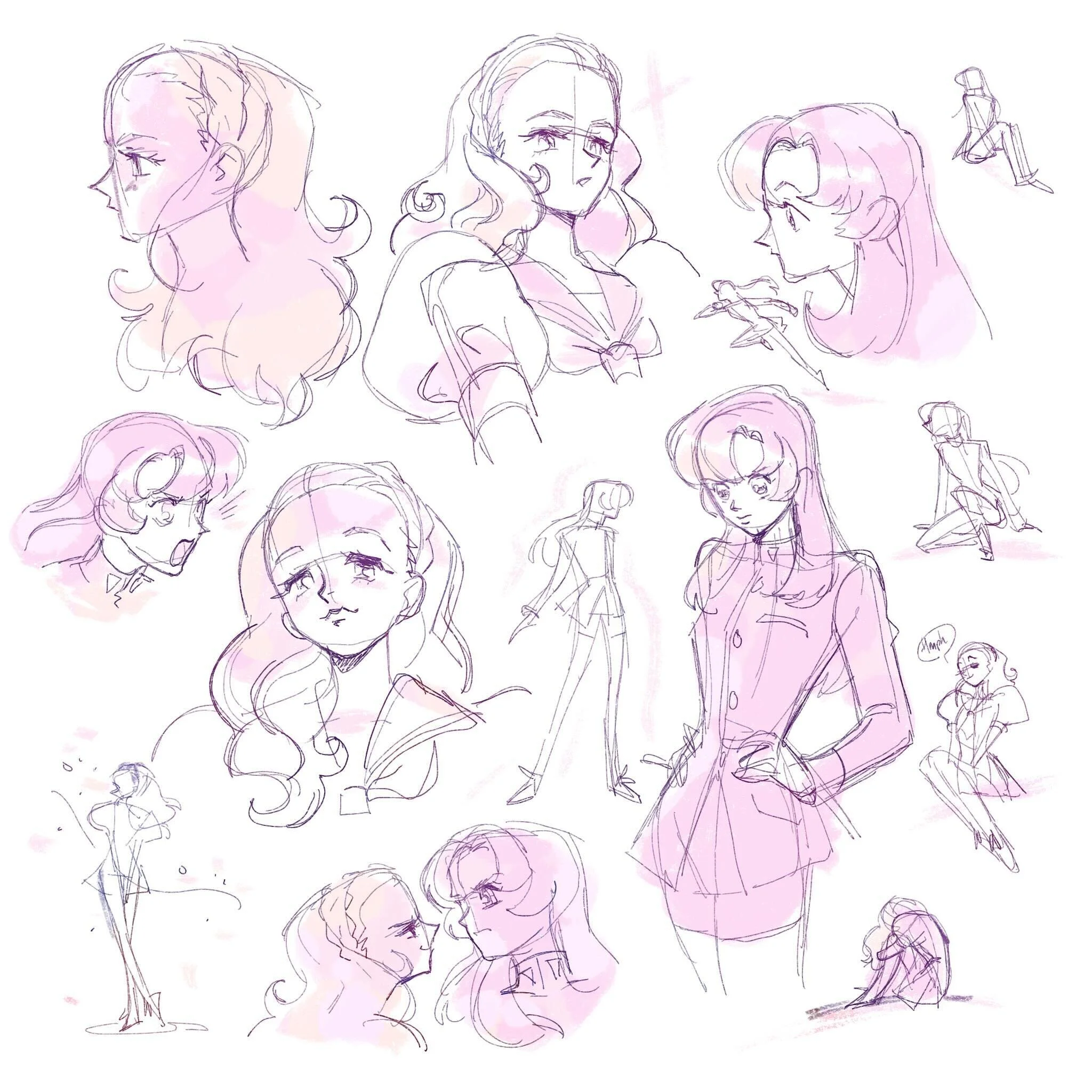 More Nanamis plus some Utenas! Im having a lot of fun learning how to draw more shoujo #shoujo #shoujokakumeiutena #revolutionarygirlutena #fanart