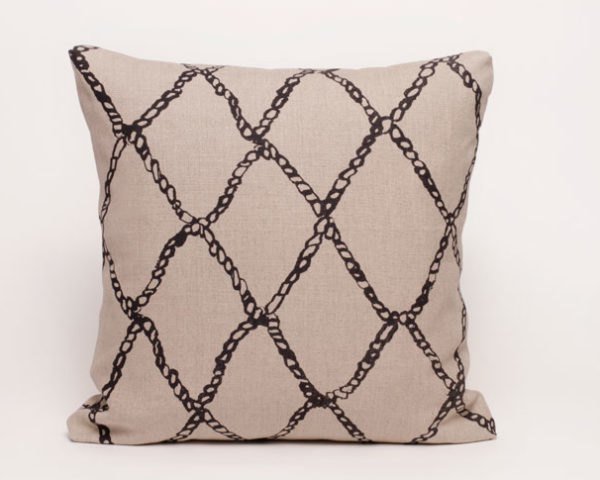 Hemp Pillow- Hand printed with water based ink