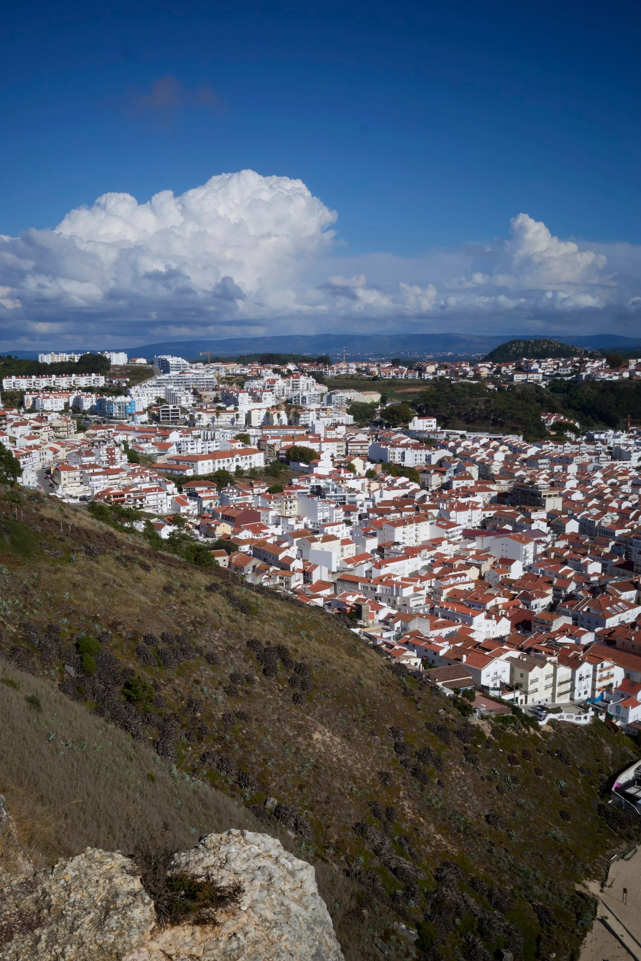 Looking down at Nazare, Portugal