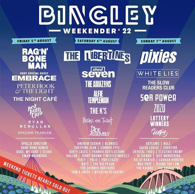 Our next show is @bingleyweekend Sunday August 7th.