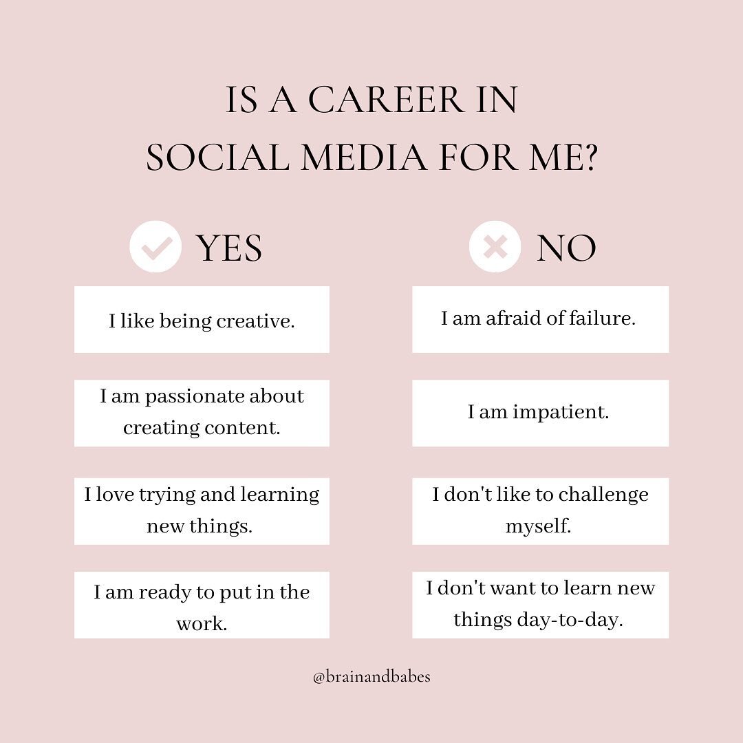 Ever considered starting a career within the social media bubble? Things might look fancy on the gram but it actually so much more than that. Is it a YES or NO for you?! #brainandbabes