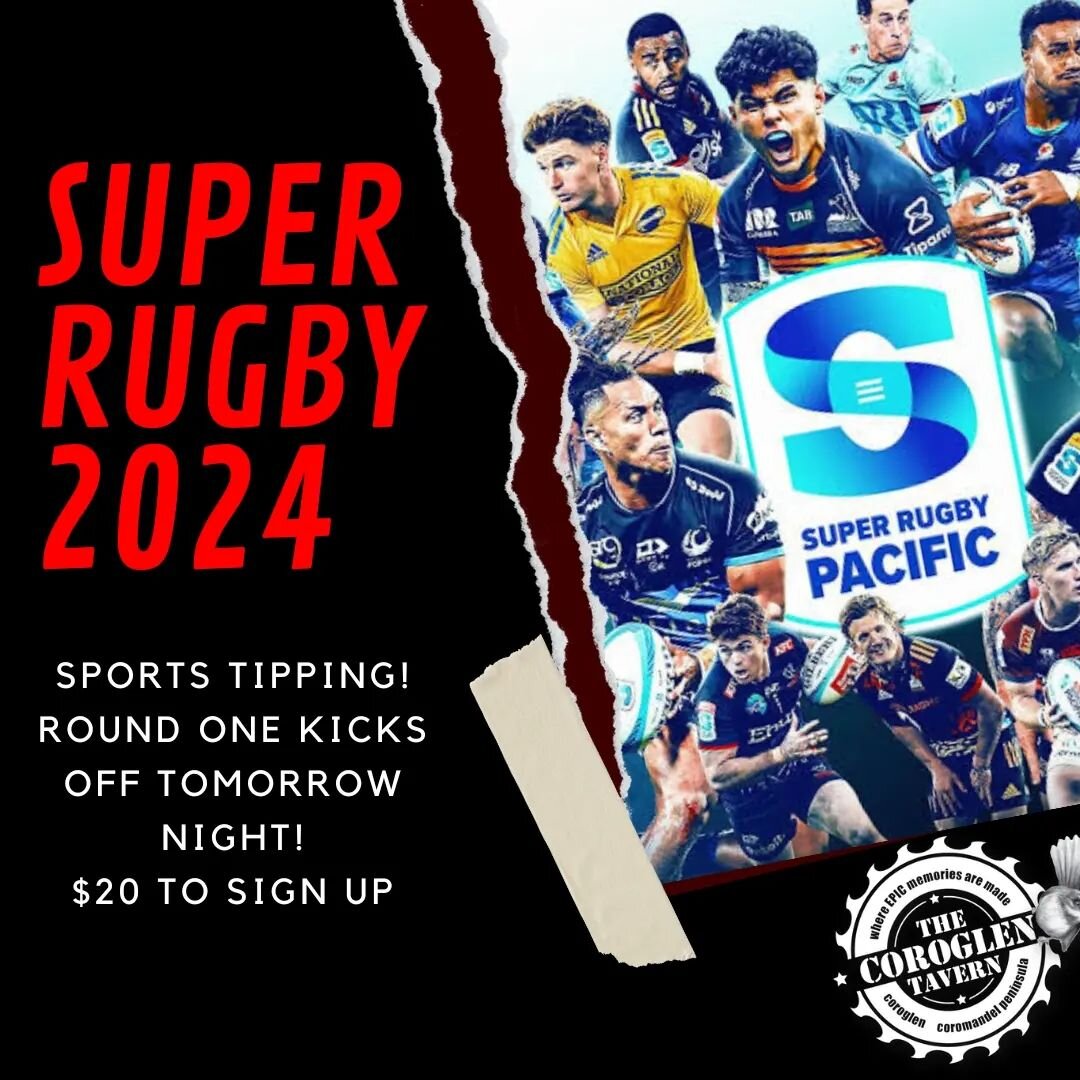 Exciting news, sports fans!🍻 Super Rugby Pacific is kicking off tomorrow night with the Chiefs vs Crusaders from 7.05pm! Join our Sports Tipping Competition and test your rugby knowledge! Sign up at the bar for just $20🙌there are some epic prizes t