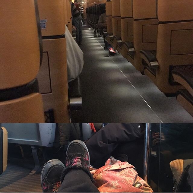 Travelling by train across Europe and reducing my carbon footprint.  My journeys were on fast trains, even if they started late they arrived on time.  I travelled on a most beautifully designed train all wood and steel and leather seats - so much spa