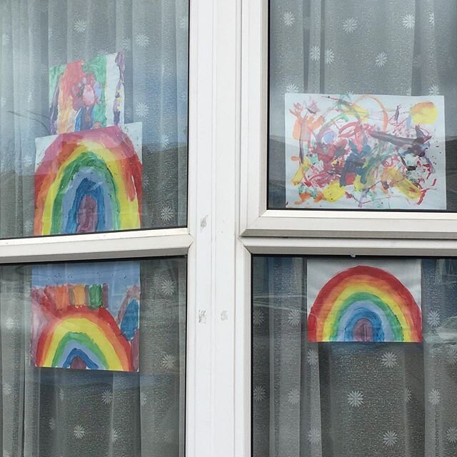 Here in Ramsgate, many home windows are being decorated with children&rsquo;s rainbow paintings, brightening the quiet still streets for those who walk by.  Symbols of hope.  Wonderful.  #covid-19 #children&rsquo;s art #lockdown #mentalhealth #hope