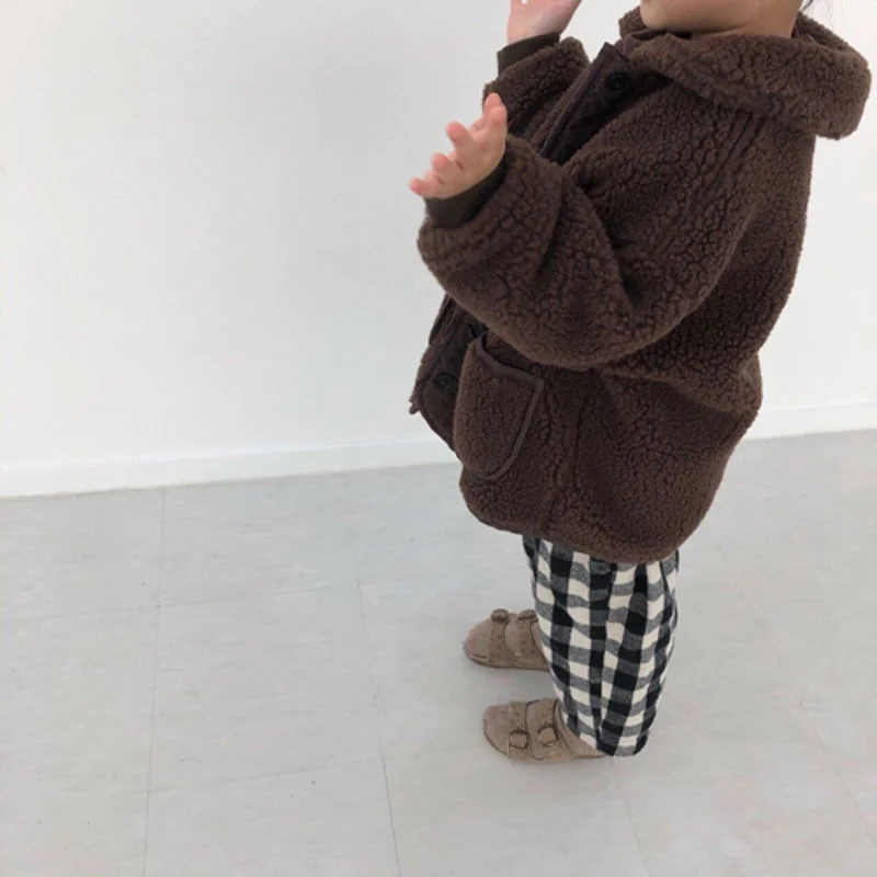 FLANNEL CHECK TROUSERS BLACK/WHITE