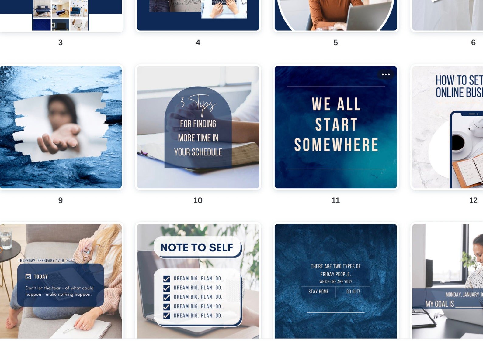 Canva Luxury Social Media Templates | Instagram | Pinterest | Navy Blue modern templates | Fully editable | 50 templates