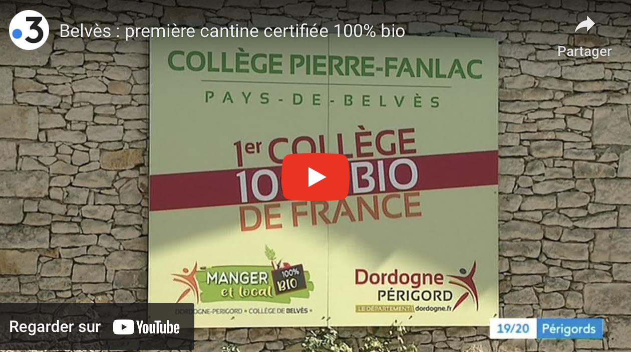 15/09/19 - France 3 Nouvelle Aquitaine : Belvès : première cantine certifiée 100% bio 