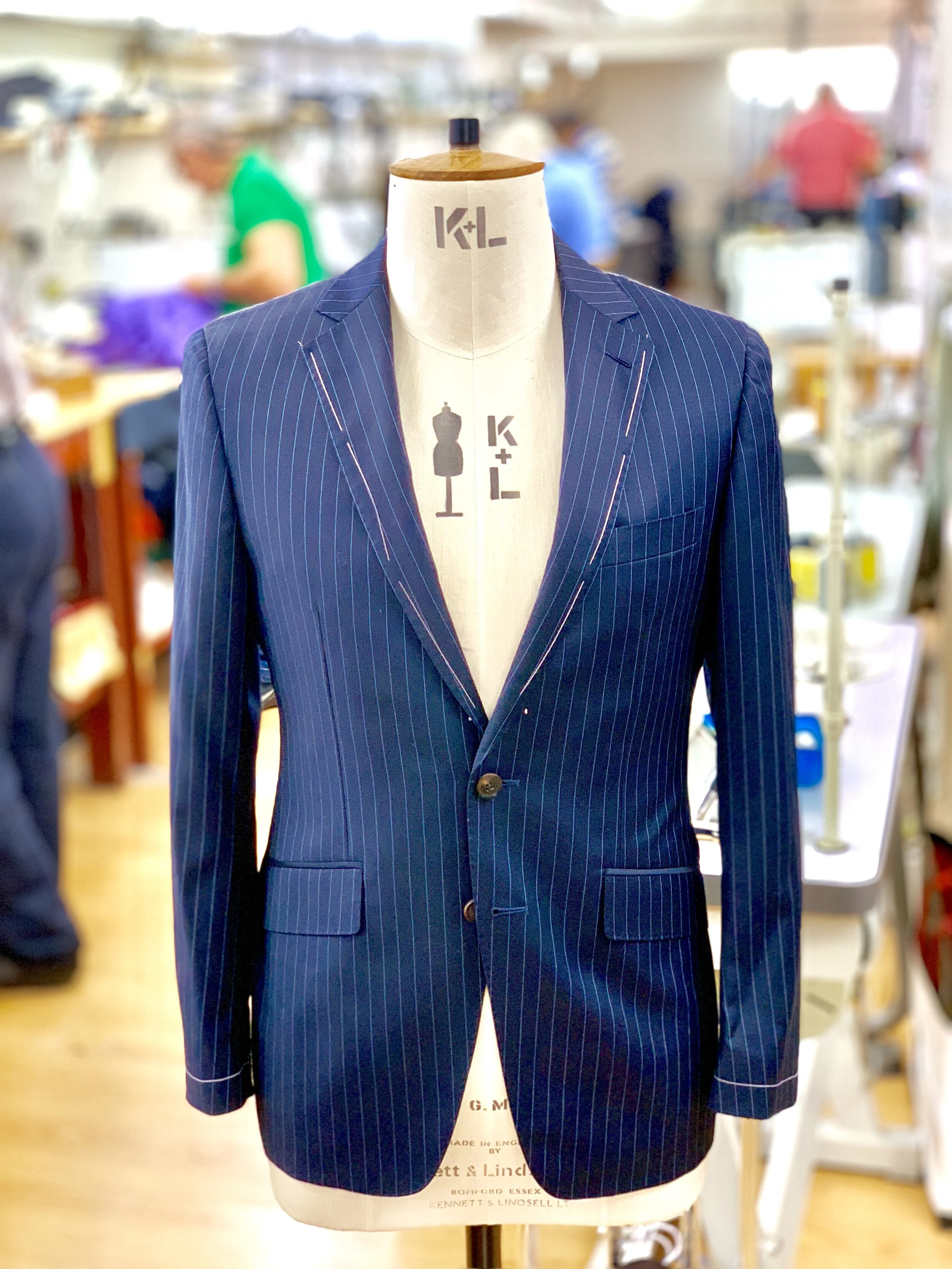 Navy Stripe Bespoke Suit by Roberto Revilla London
