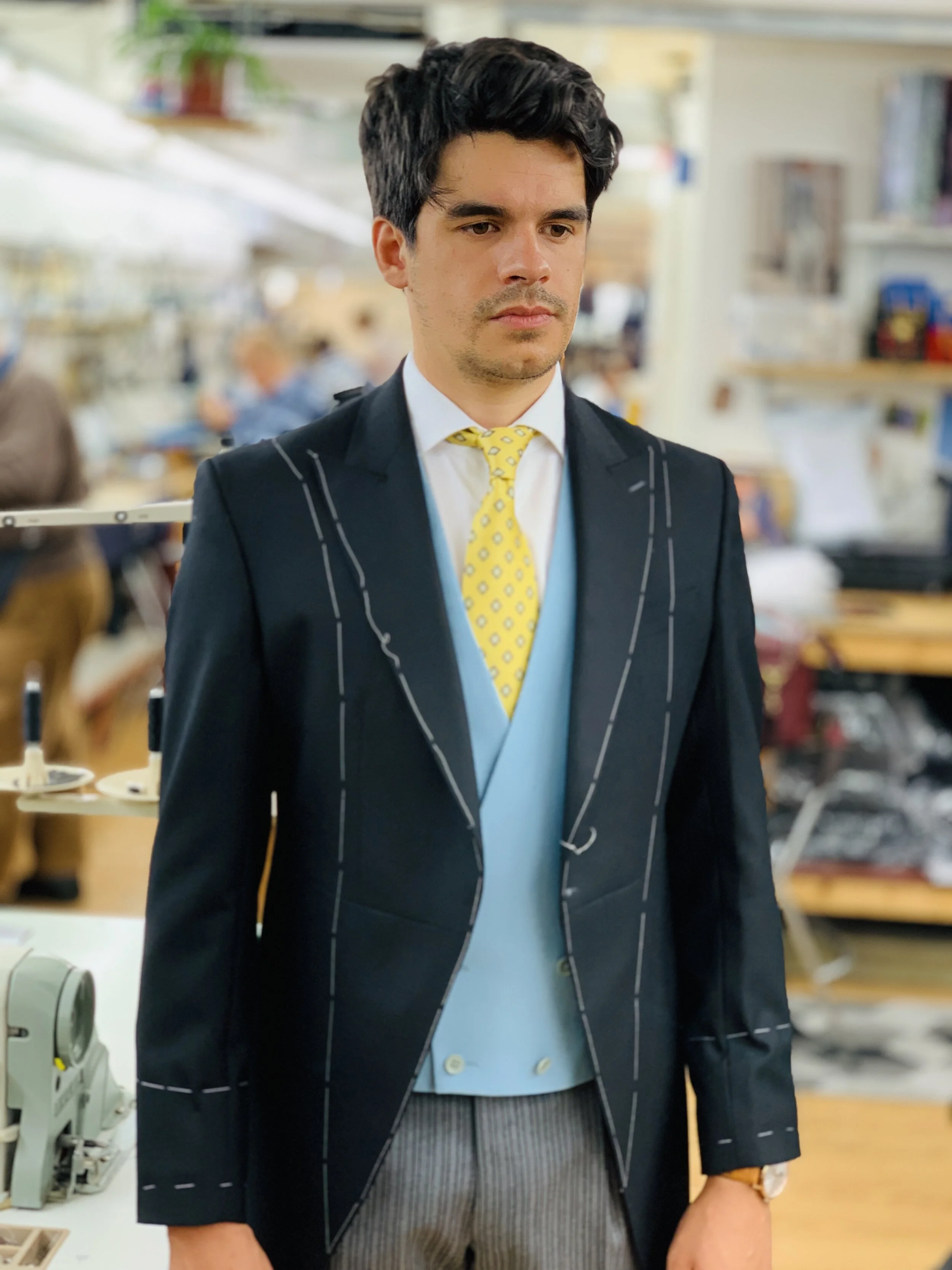 Three Piece Bespoke Morning Suit by Roberto Revilla for the Wedding of James Yeoburn & Amy Beadel