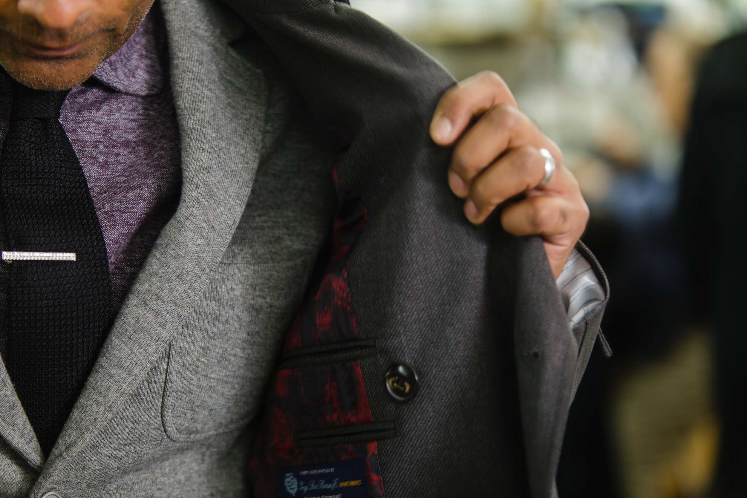 Grey Stretch Jacket & Sweater Hybrid by Roberto Revilla London