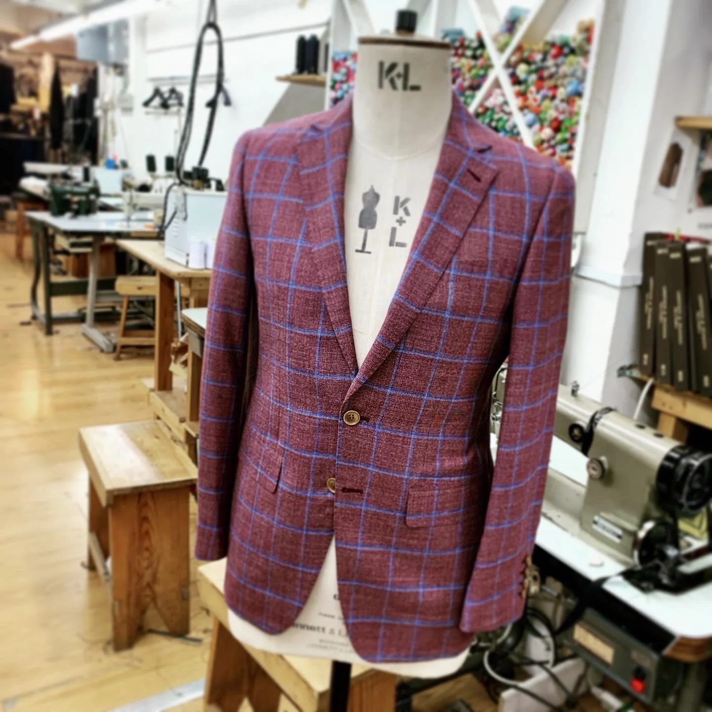 Linen Check Bespoke Jacket by Roberto Revilla London