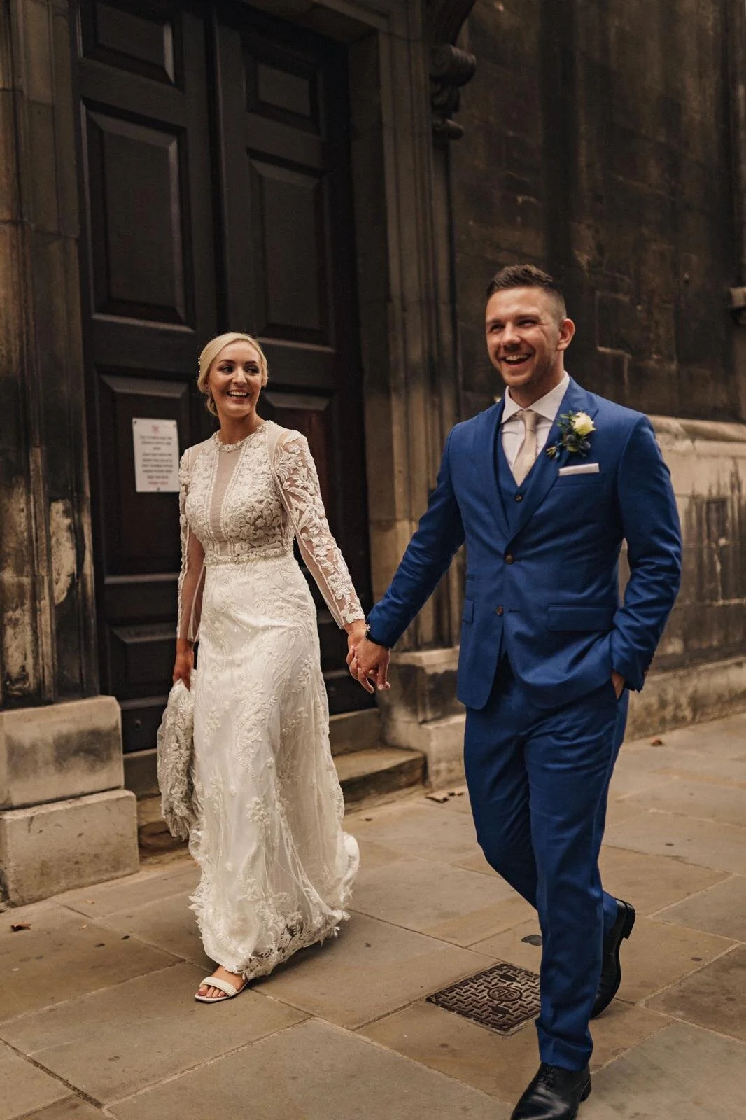 Royal Blue Sharkskin Three Piece Suit for Tom Metcalfe, Sept 2021