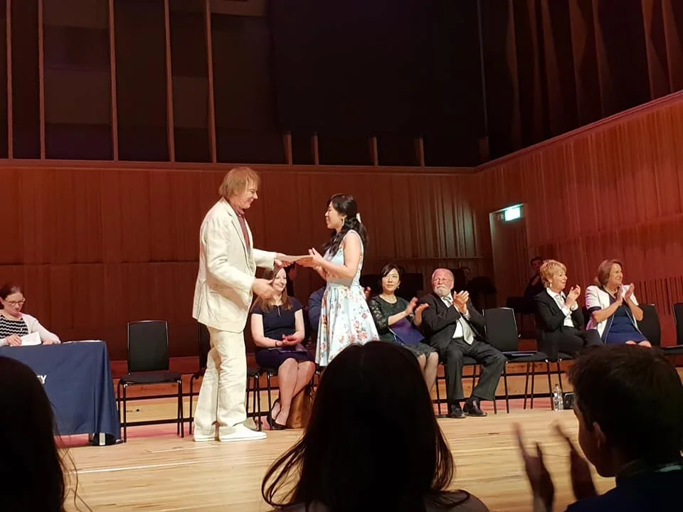 Royal Birmingham Conservatoire Jonathan Mayer composition prize ceremony 2018, Birmingham, England. Awarded by Julian Lloyd Webber