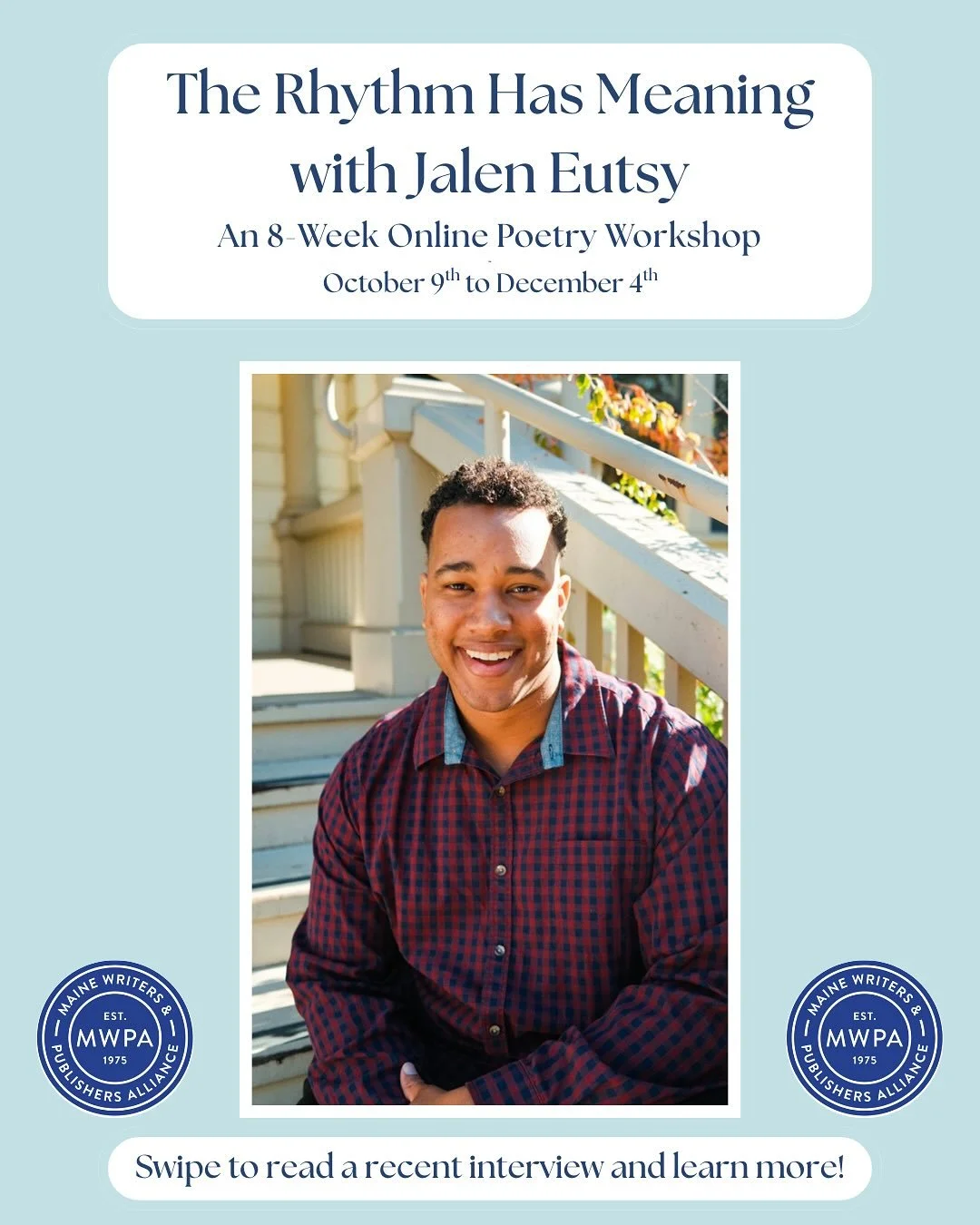 We wanted to highlight this incredible 8-week opportunity ONLINE with @jaleneutsey ! 

THE RHYTHM HAS MEANING 🎶

In this course, we&rsquo;ll begin with a focus on rhythm&mdash;both formal and free verse&mdash;and the sonic qualities of language, inc