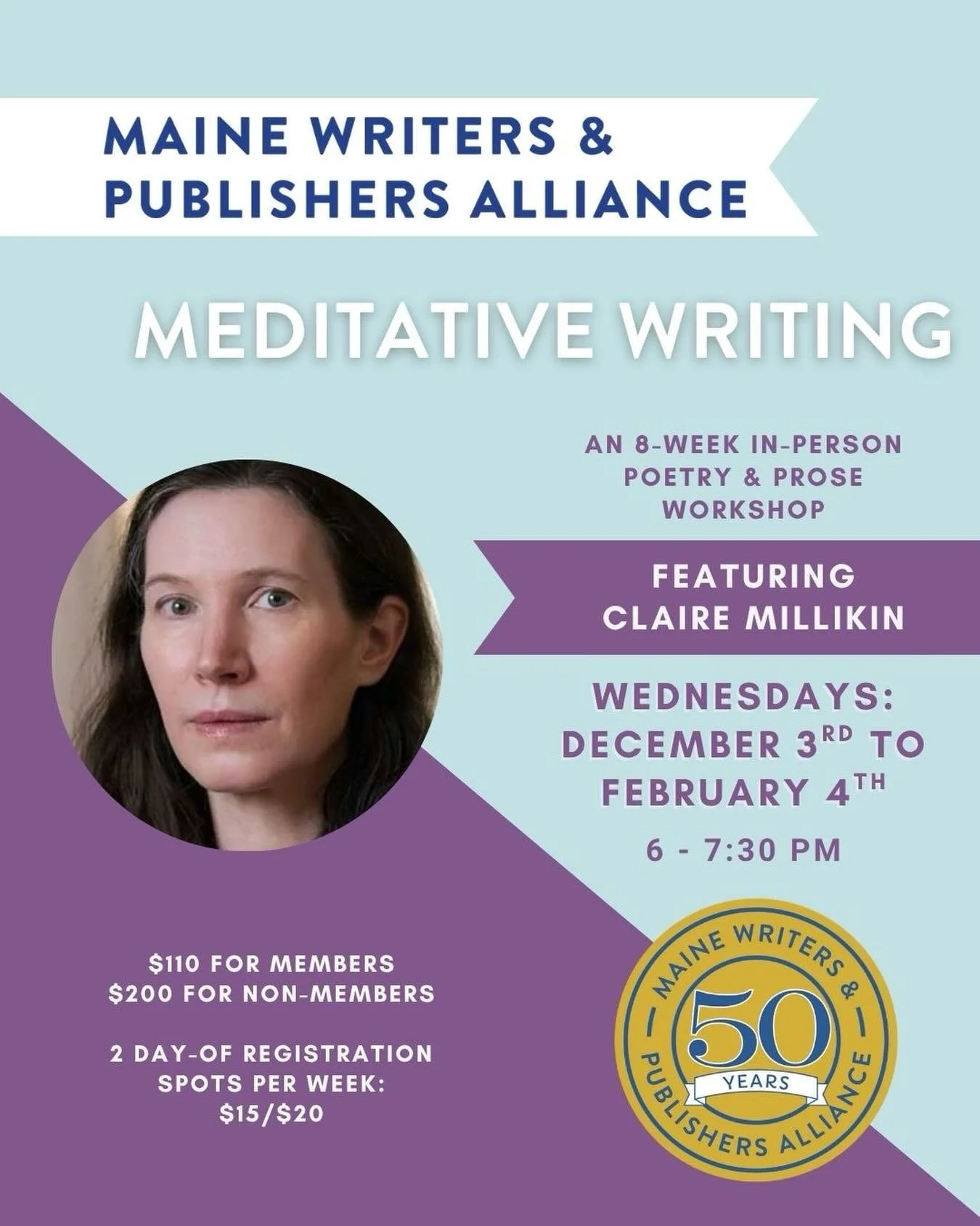 Workshop with Claire Millikin 💫

This generative workshop applies the concept of meditation to developing a contemplative writing practice.&nbsp;Our reading and writing work in this class participates in long traditions, from many cultures, of writi