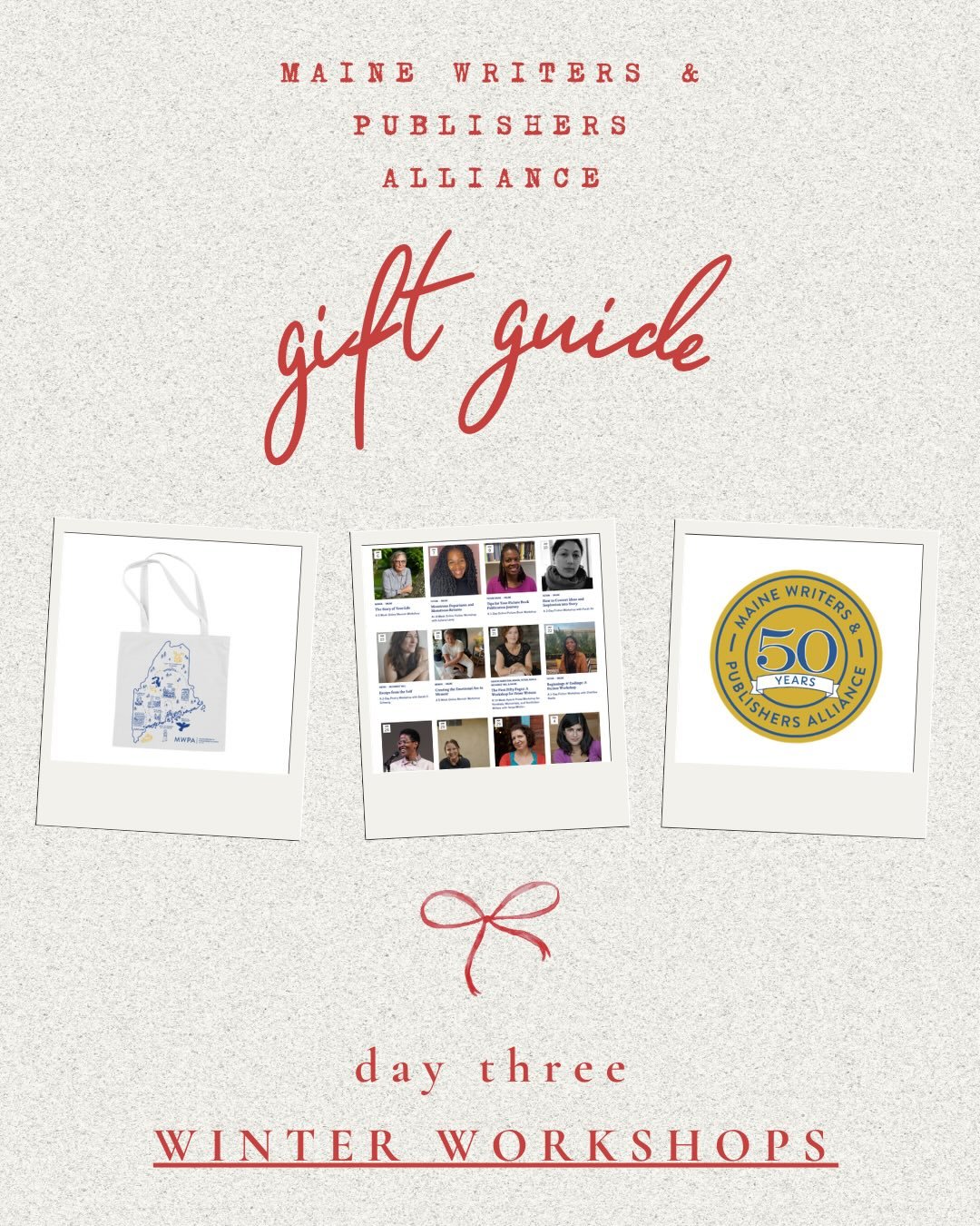 DAY THREE&hellip;and our last day of gifts for your beloved writers this holiday season 🎁💫

We have a wonderful assortment of winter workshops with so many talented writers and artists!! Visit our website to register and learn more&hellip;