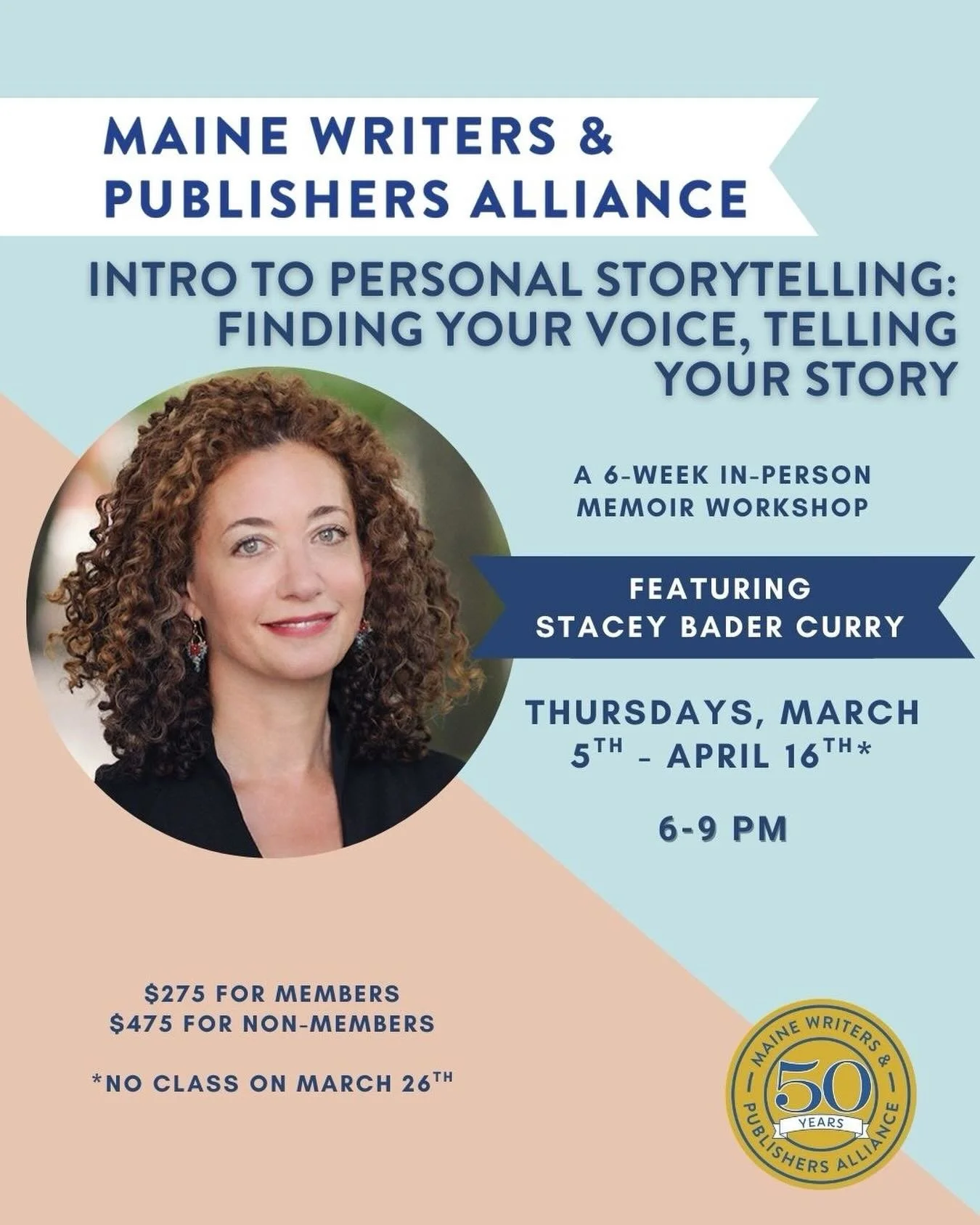 Another wonderful workshop coming to you this spring! 

Everyone has a story&mdash;this workshop helps you find yours and tell it with confidence, clarity, and heart. Taught by ten-time Moth StorySLAM champion and NPR-featured storyteller Stacey Bade