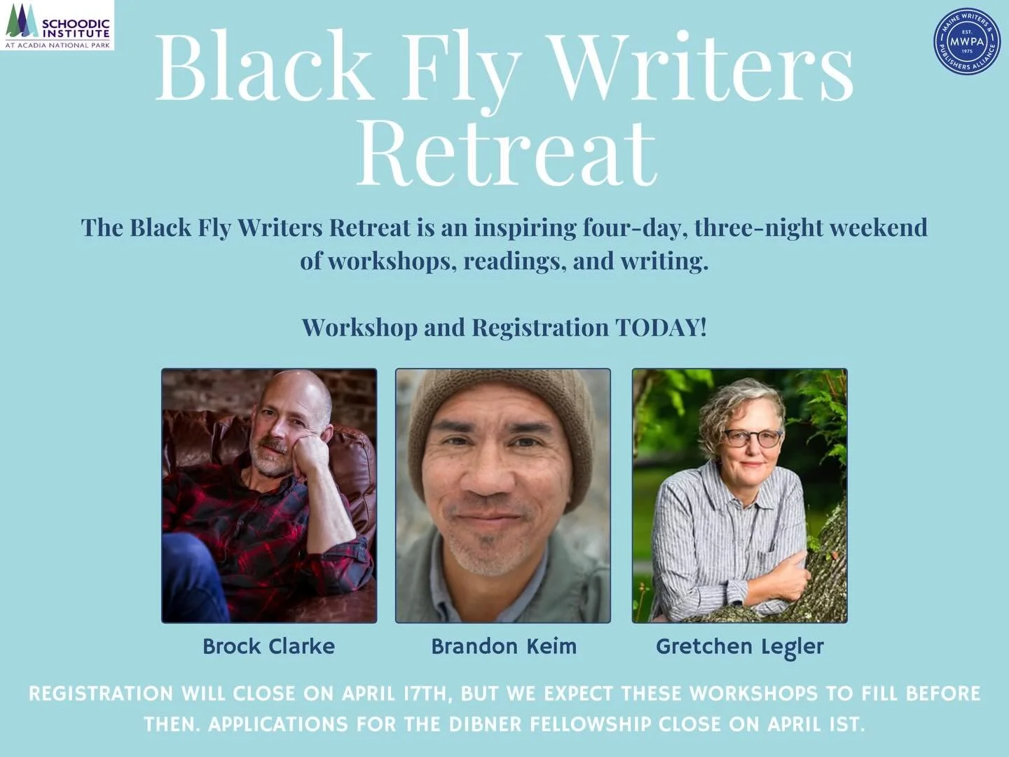 REGISTRATION OPENS TODAY for Black Fly Writers Retreat! It will be open until April 17th, but we encourage you to apply asap!