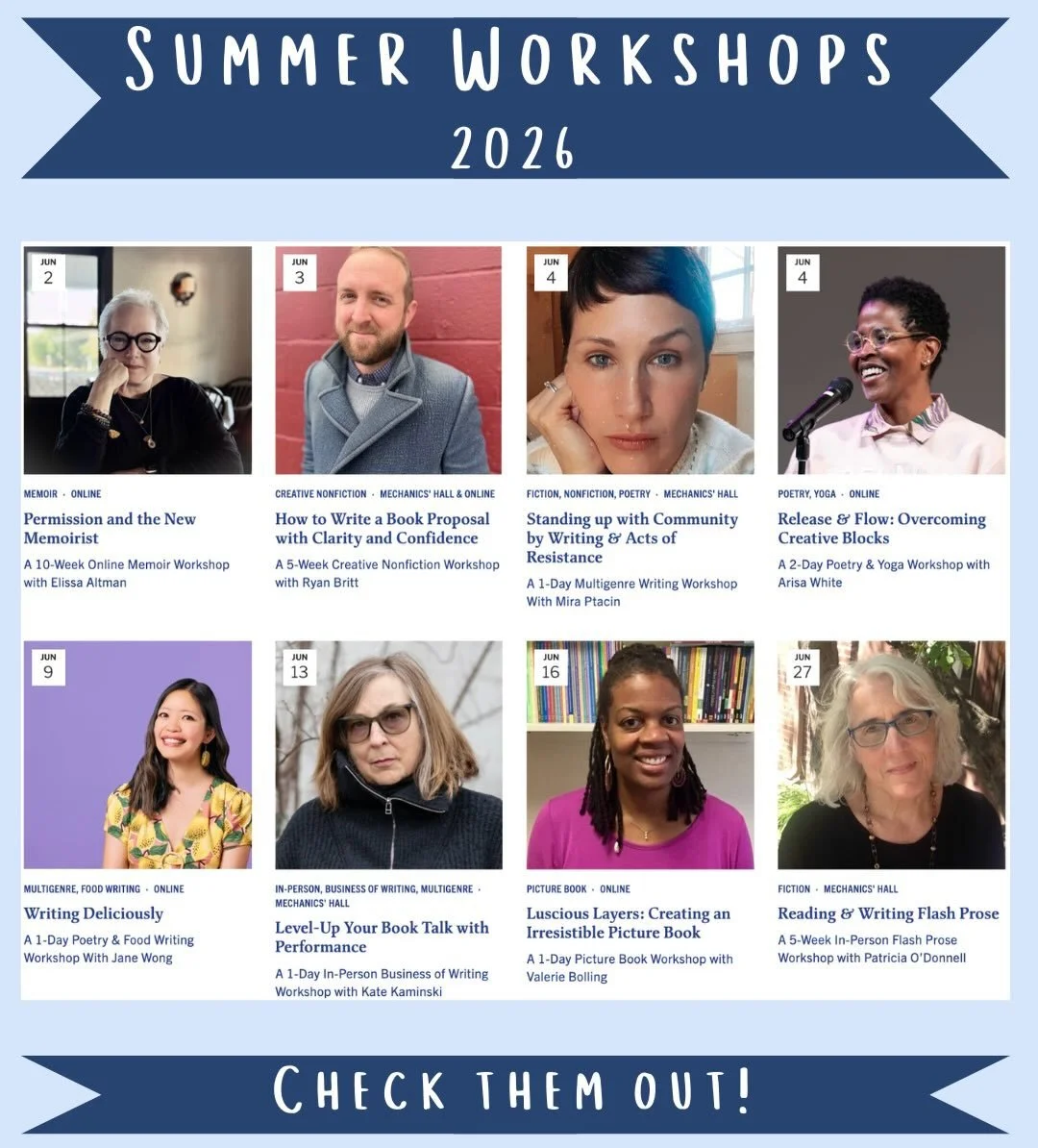 Happy May, welcome Summer workshops! 💐 We are so grateful and excited to be bringing you so many workshops with such wonderful humans! Visit our website to sign up now :)