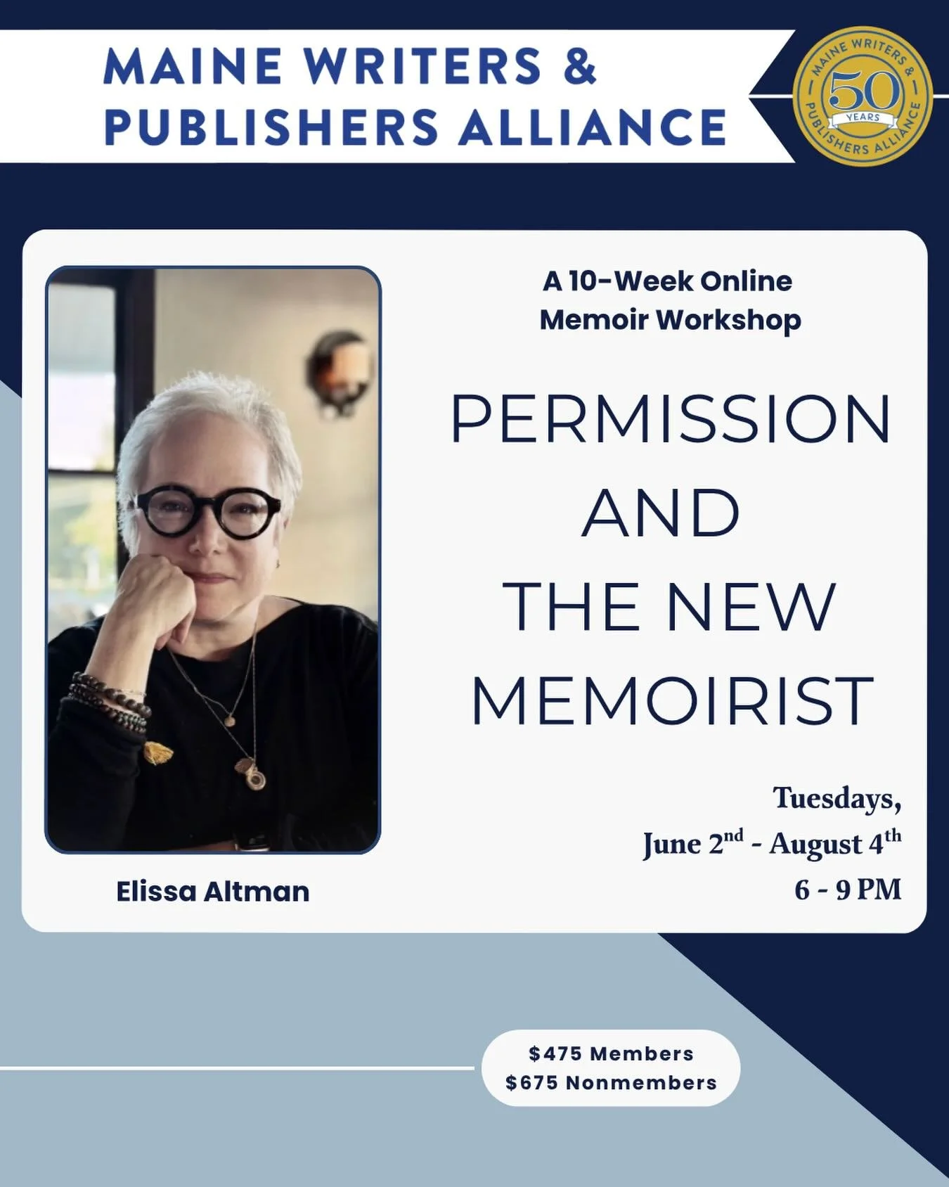 Happy Tuesday! Presenting the first of our summer workshops with @elissa_altman 💐

The profoundly human compulsion to tell our stories makes us who we are; the act of crafting them into engaging personal narrative elevates them beyond the abstract. 