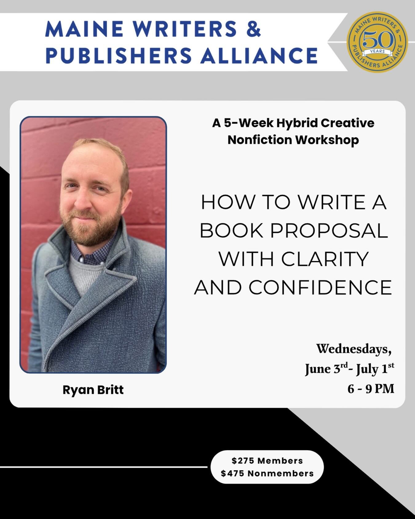 Welcoming @ryan.britt to teach with us! 

The craft of creative writing takes time and patience to develop. But, if you&rsquo;re working on a complex nonfiction project, high-concept fiction, or other less-than-easy to define genres of the business s