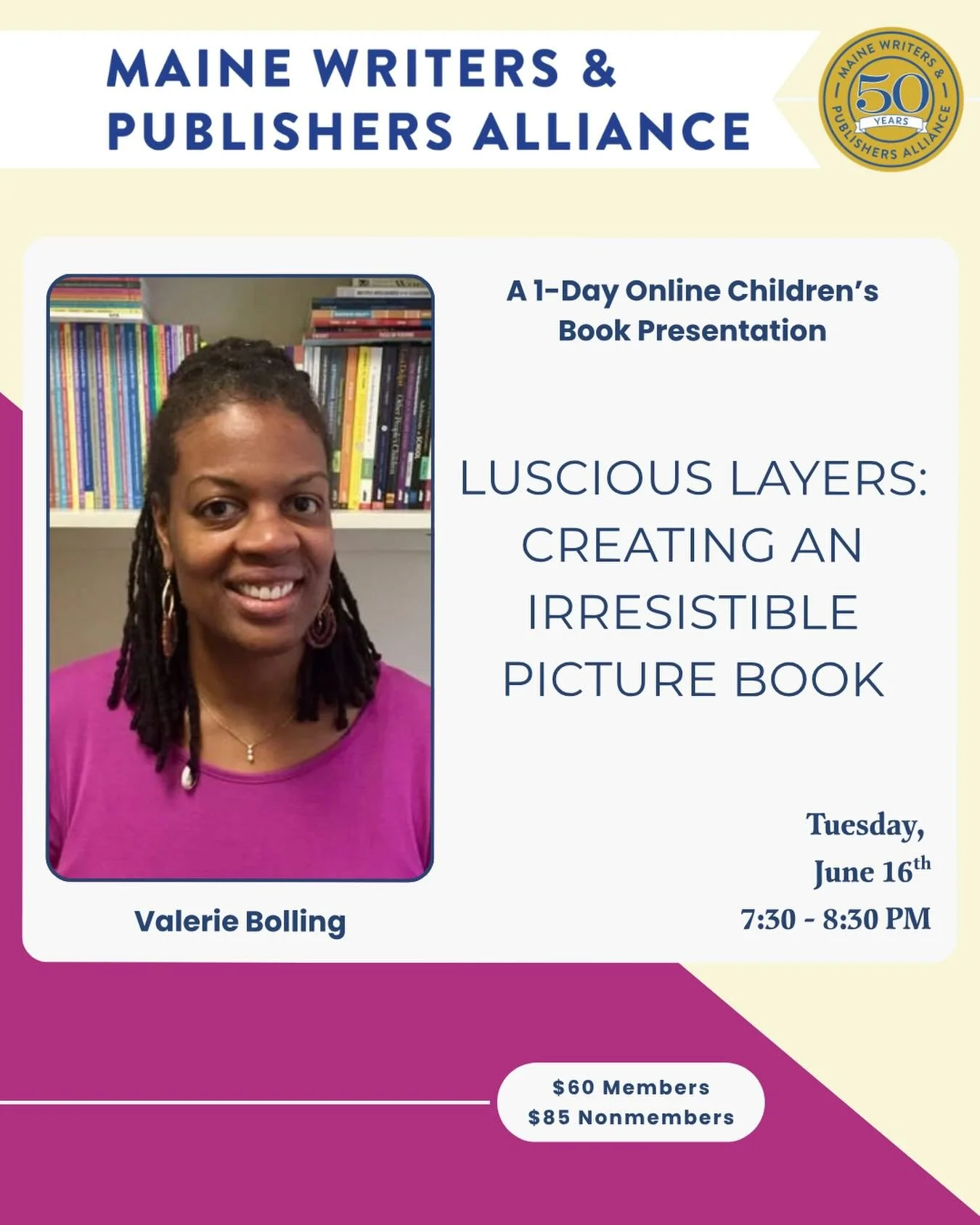 Join us for another amazing workshop with @valeriebollingauthor 💐

In today&rsquo;s competitive picture book market, your stories can benefit from having multiple layers to attract the attention of agents and editors. Using a variety of picture book