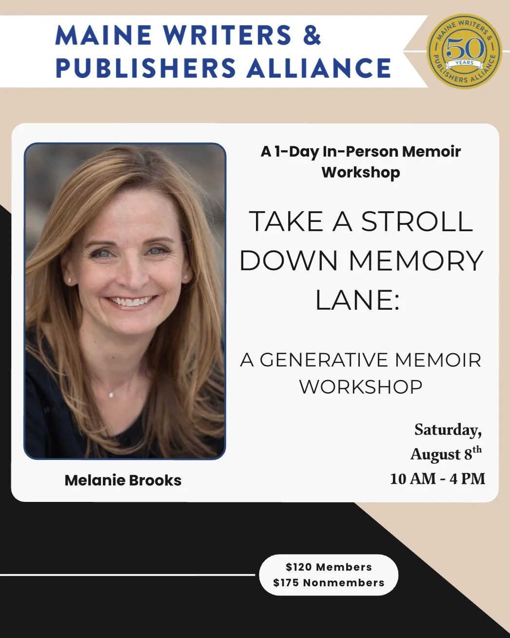 @melaniejmbrookswriter leading a generative memoir workshop on August 8!

Whether in a momentary snapshot or a full film reel, life&rsquo;s collected scenes can be the raw material for compelling stories. The challenge for anyone trying to write thei