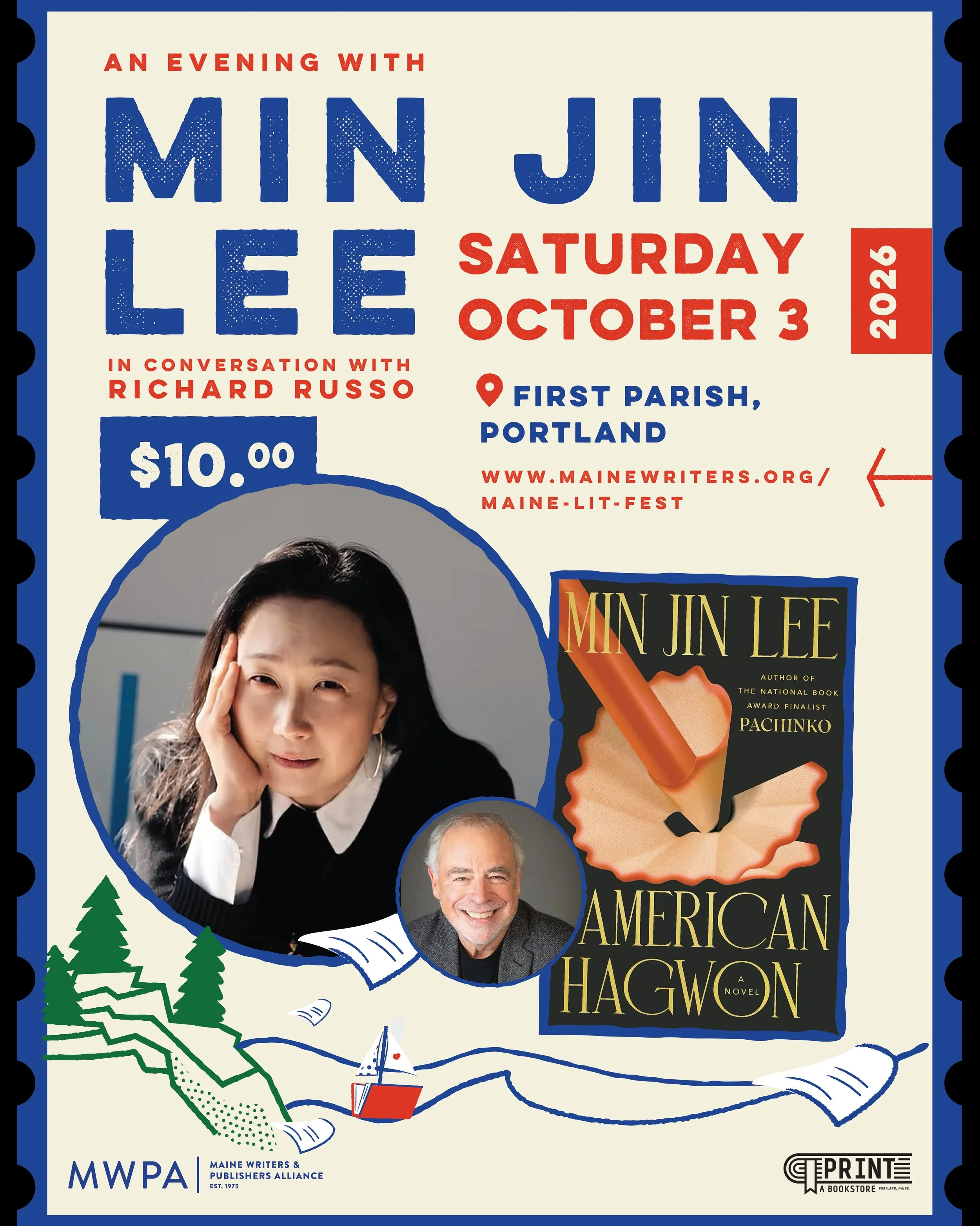 Save the date! Acclaimed author and National Book Award finalist @lee_minjin will read from and discuss her highly anticipated new novel, American Hagwon, with Richard Russo, Pulitzer Prize-winning author of Under the Falls on October 3rd at 7 PM at 