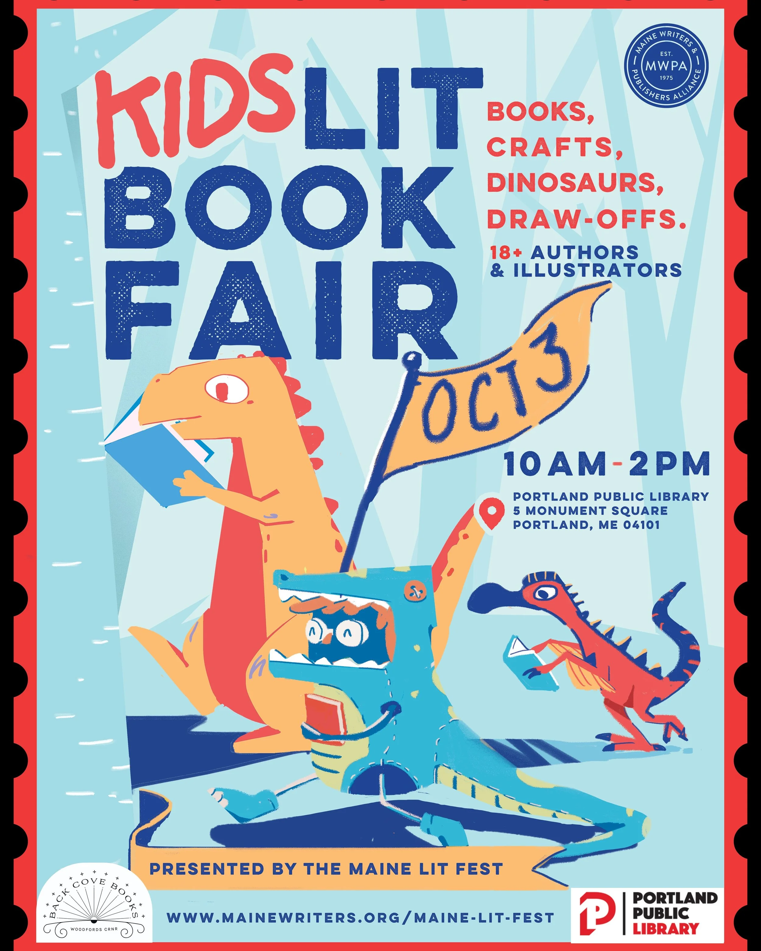 The Kids Lit Book Fair at the Maine Lit Fest is an opportunity for kids and families to celebrate the diversity of children&rsquo;s, middle grade, and young adult books coming out of Maine and New England.

Family-friendly &amp; Free. Featuring 18+ C