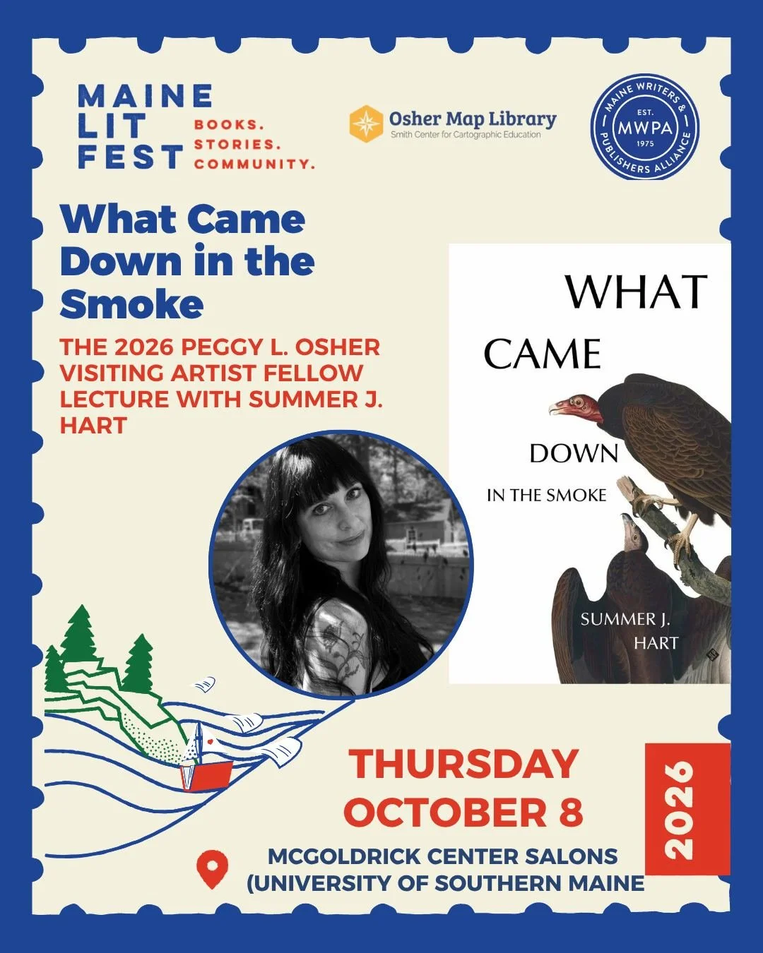 Award-winning writer and interdisciplinary artist Summer J. Hart will deliver a poetry reading and artist process talk weaving together recent works on grief, memory-mapping, and the passage of time. A book signing for her new book of poetry What Cam