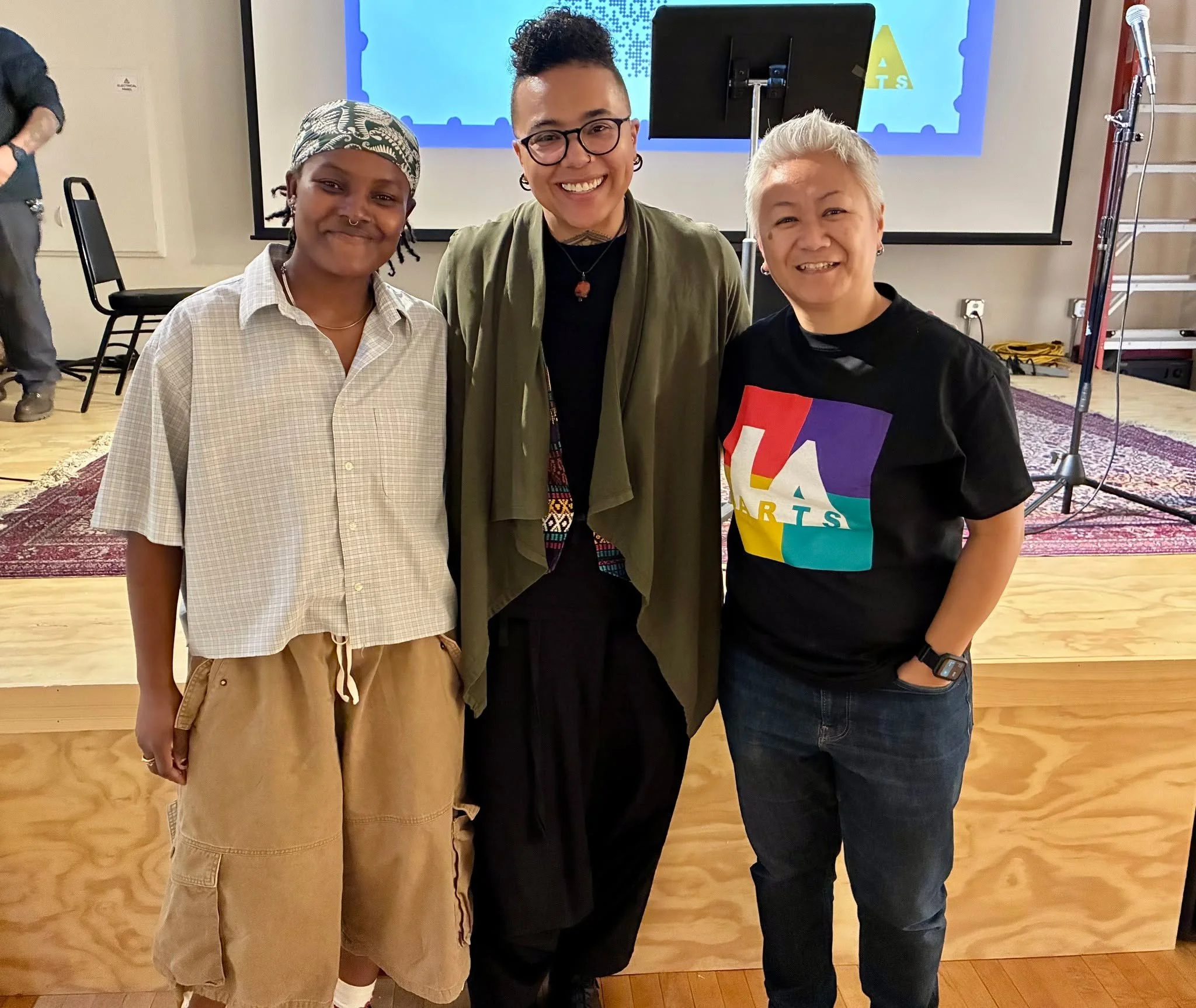 Scenes from last night at @lewistonauburnarts! Thanks to everyone who joined us for I Possess One Compass and to @ladanbadan for creating such inspirational work!

#MaineLitFest #MainePoets #MaineWriters