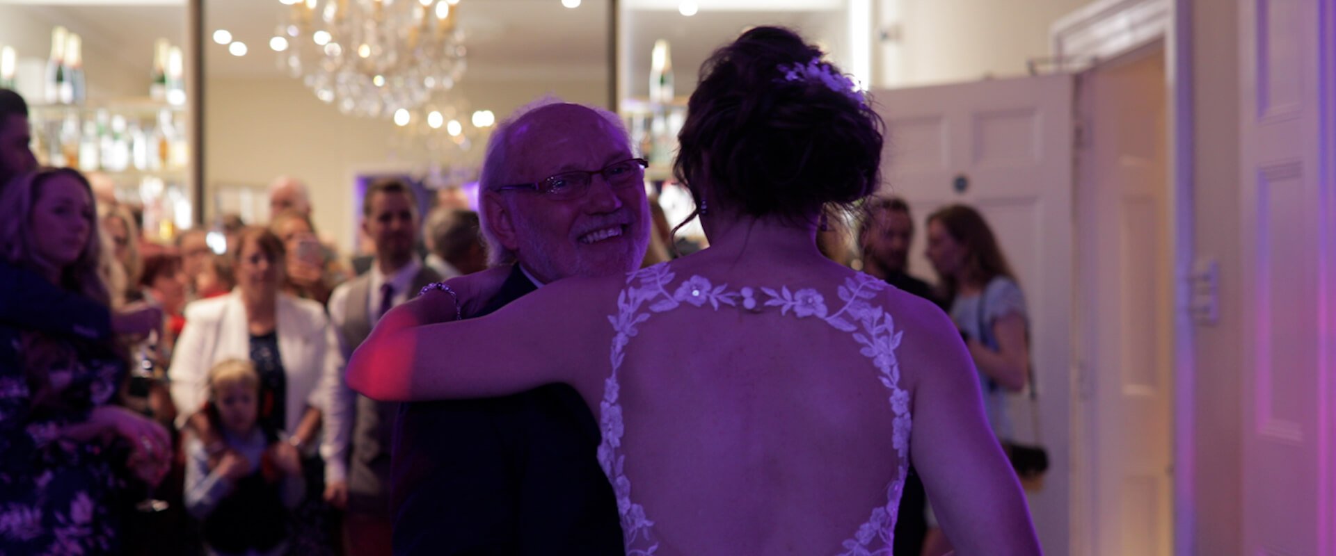 Zayna and her Father dance together during the Father/Daughter wedding dance.