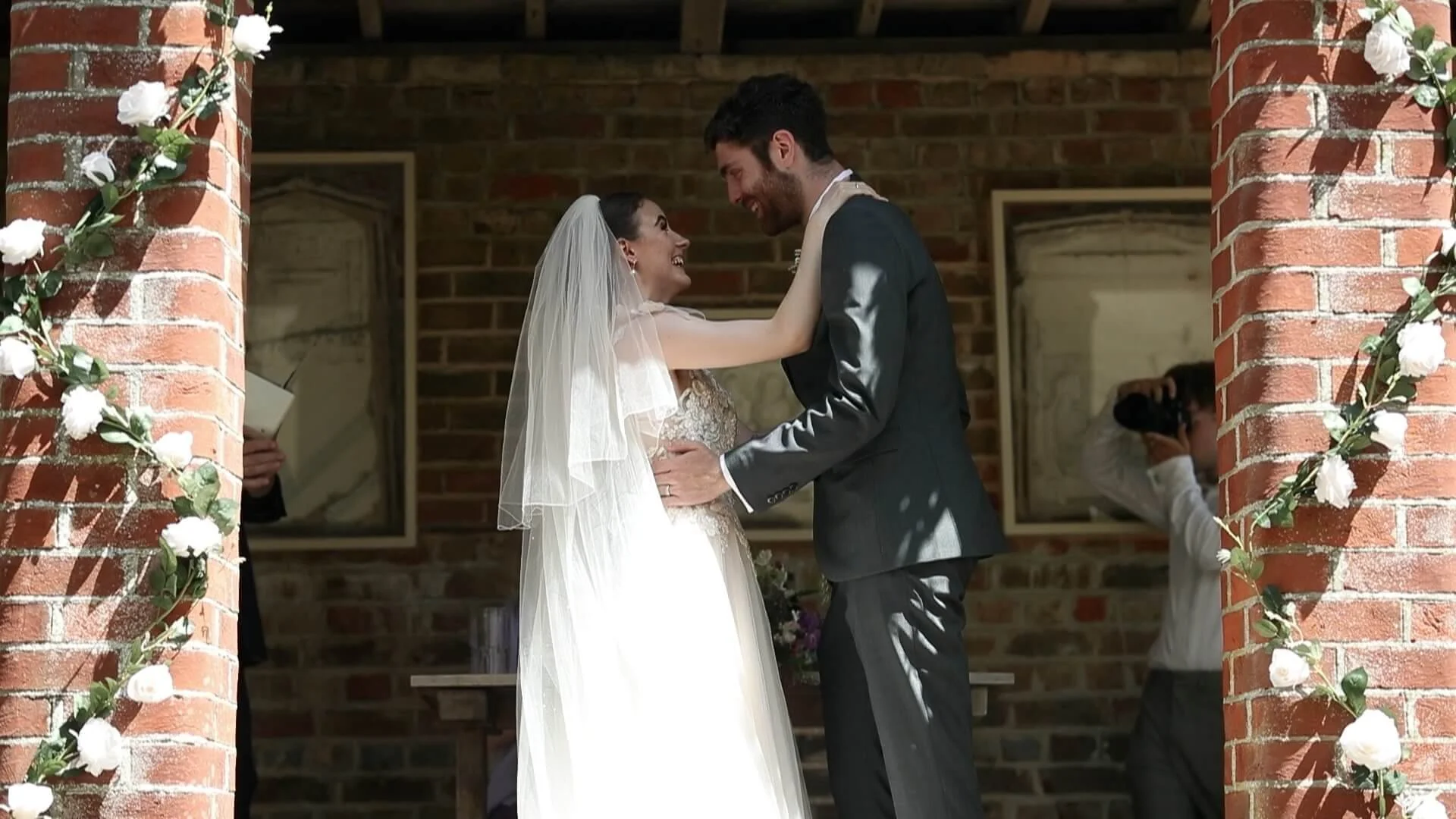 Toni &amp; Callum excitedly jump up and down as they are announced as officially married