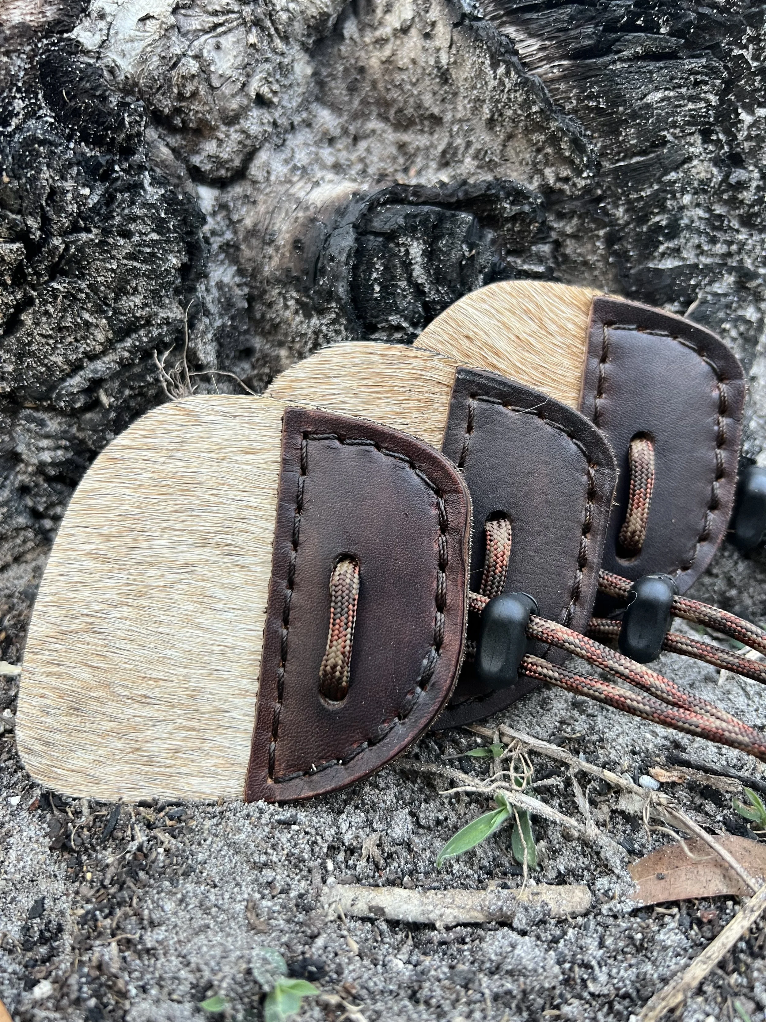 Calf Hair Archery Shooting Tab- Chocolate Brown