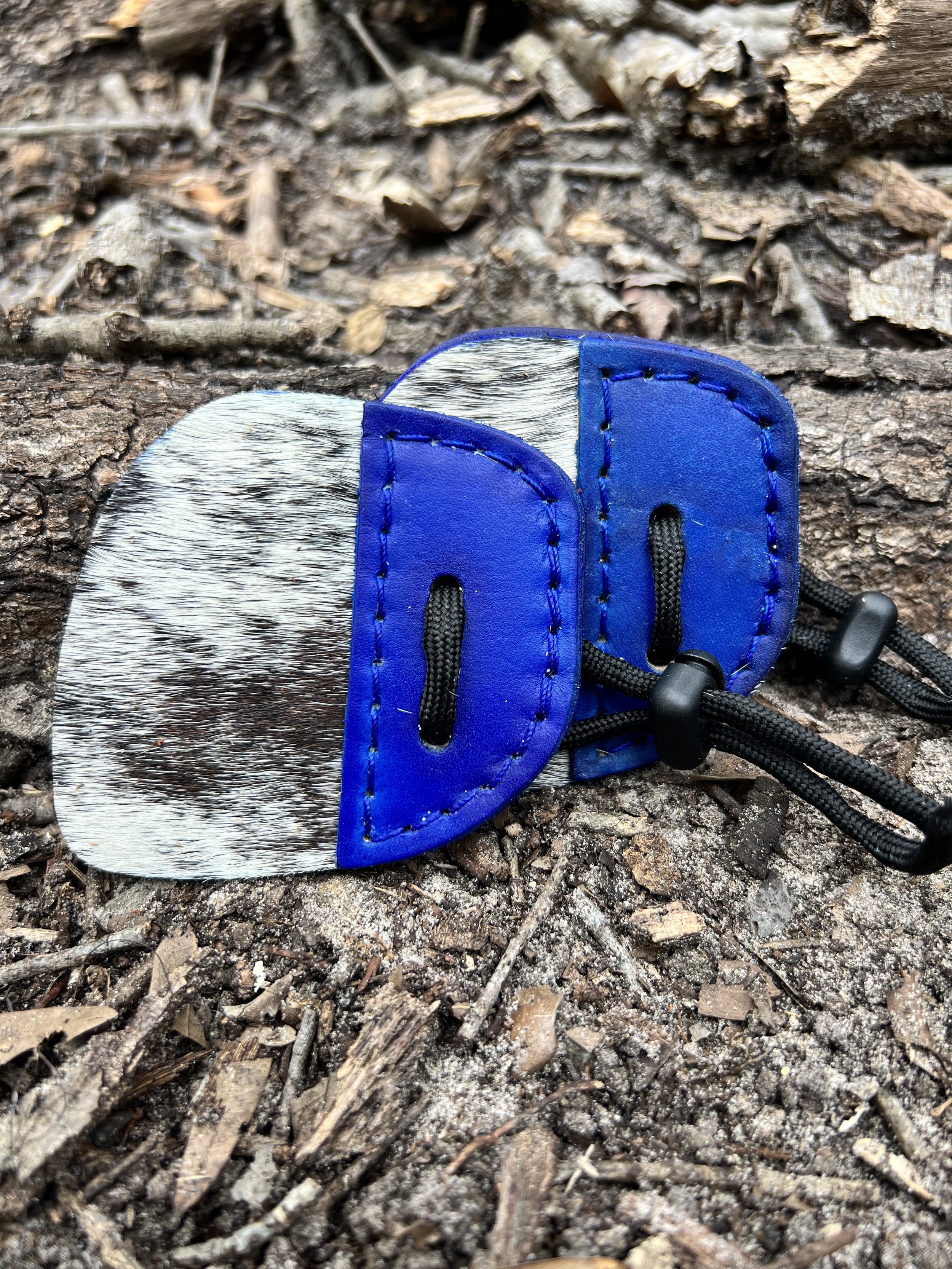 Calf Hair Archery Shooting Tab- Royal Blue