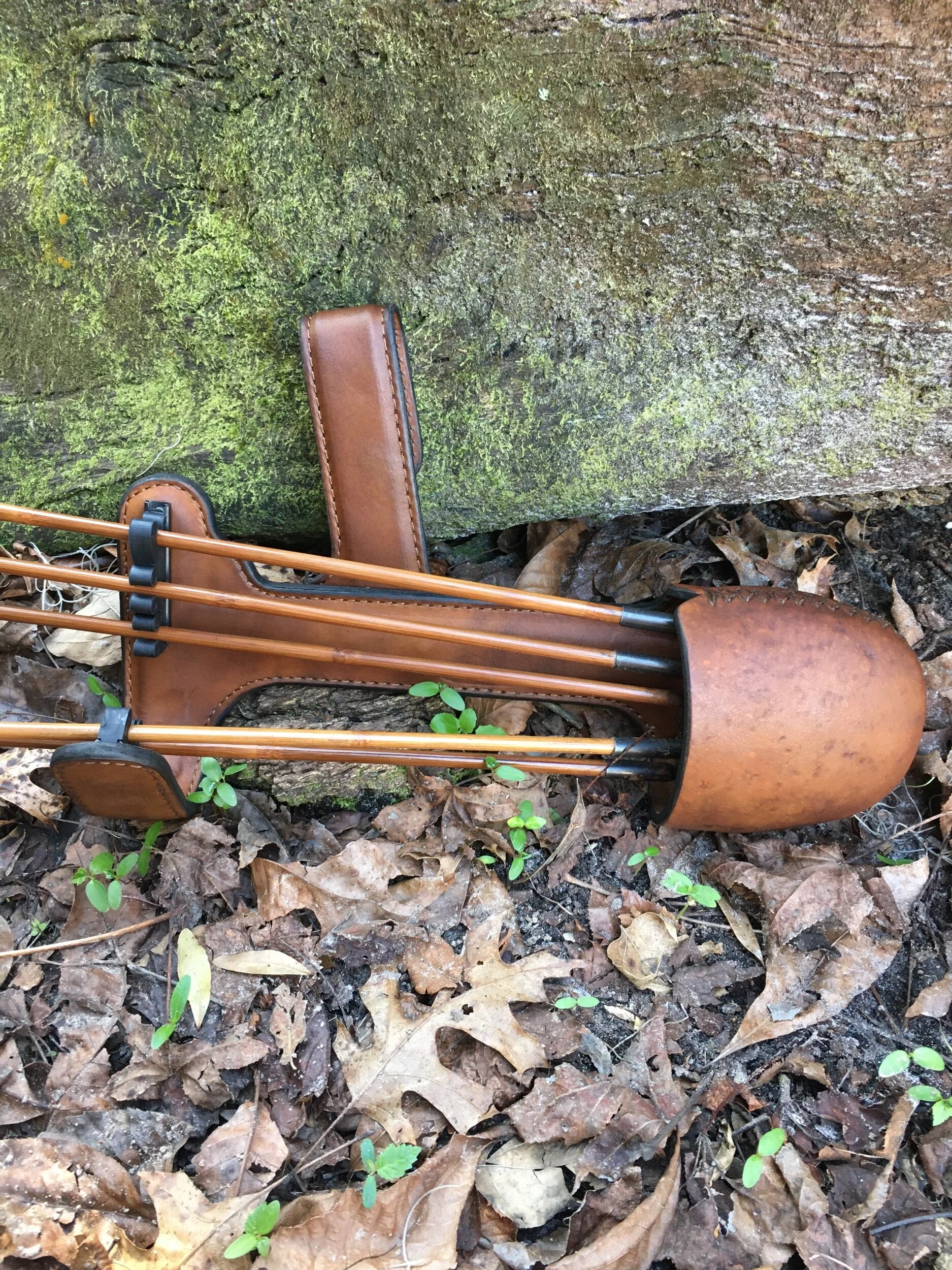 Leather traditional archery five arrow hunting side quiver