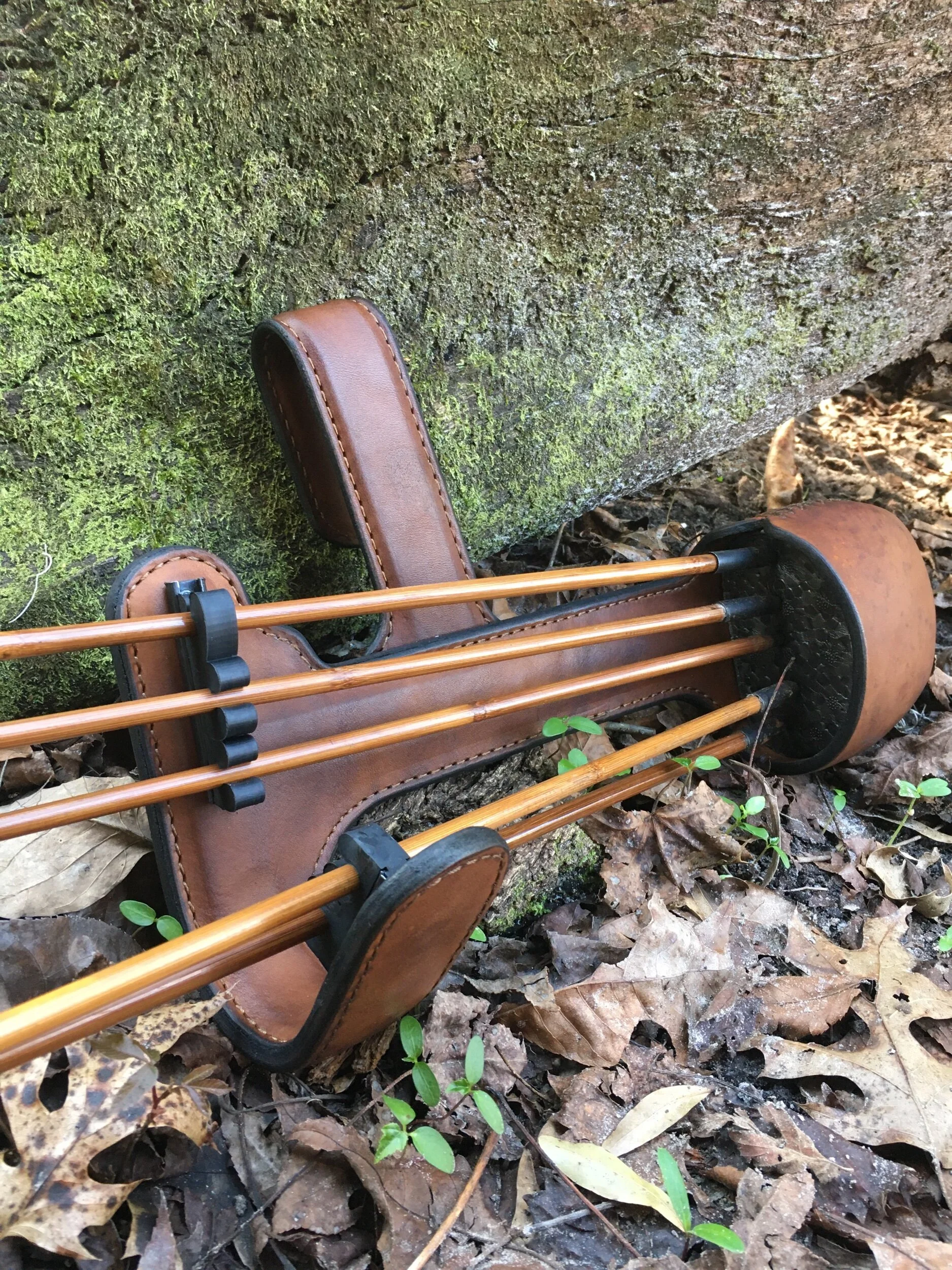 Leather traditional archery five arrow hunting side quiver