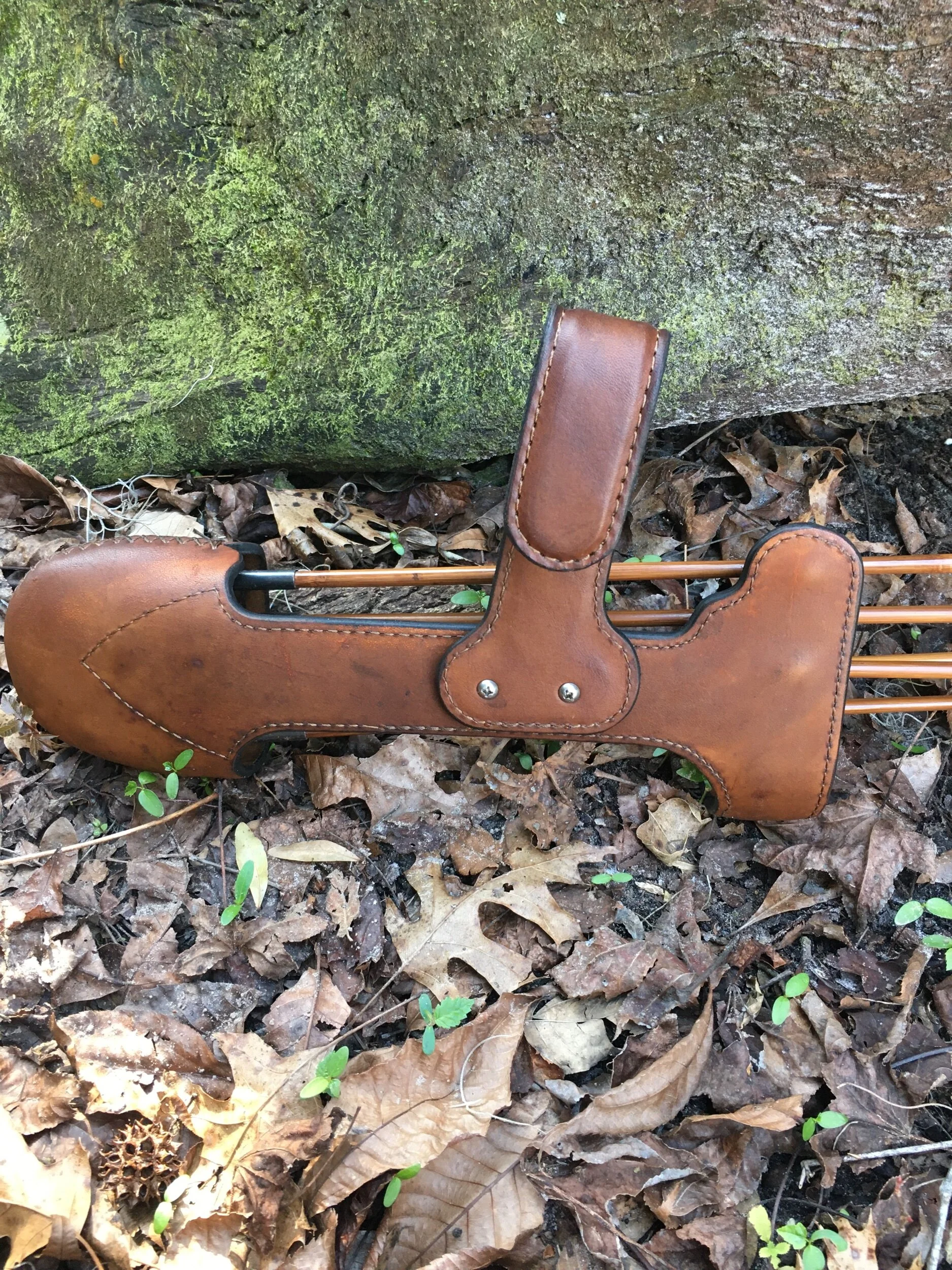 Leather traditional archery five arrow hunting side quiver