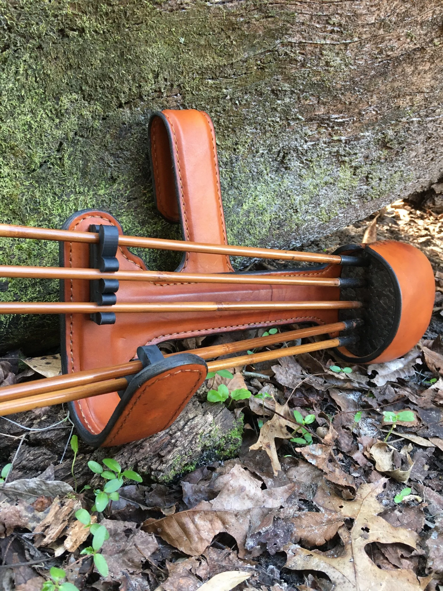 Leather traditional archery five arrow hunting side quiver