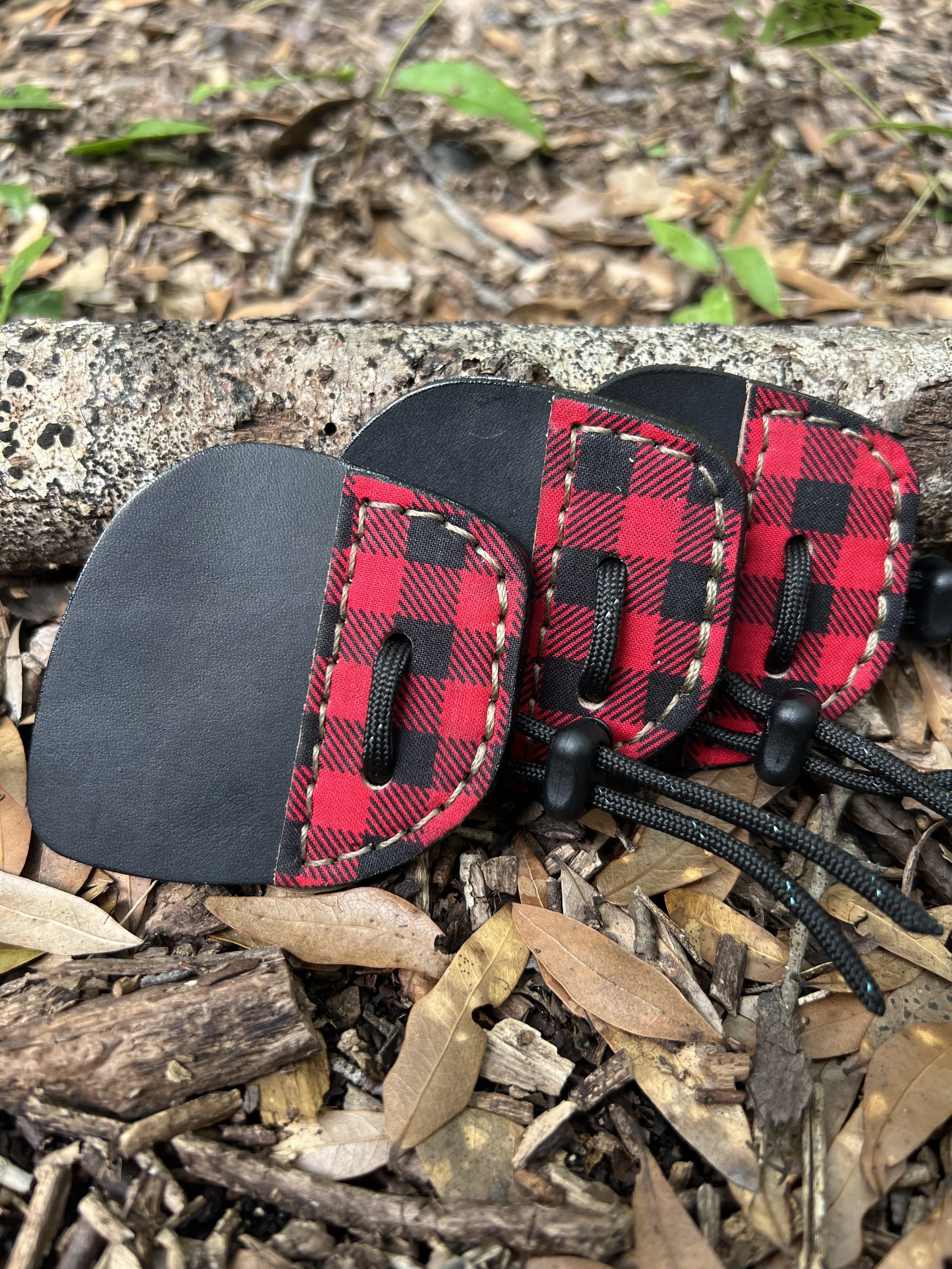 Plaid Leather Archery Shooting Tab- Trad Plaid