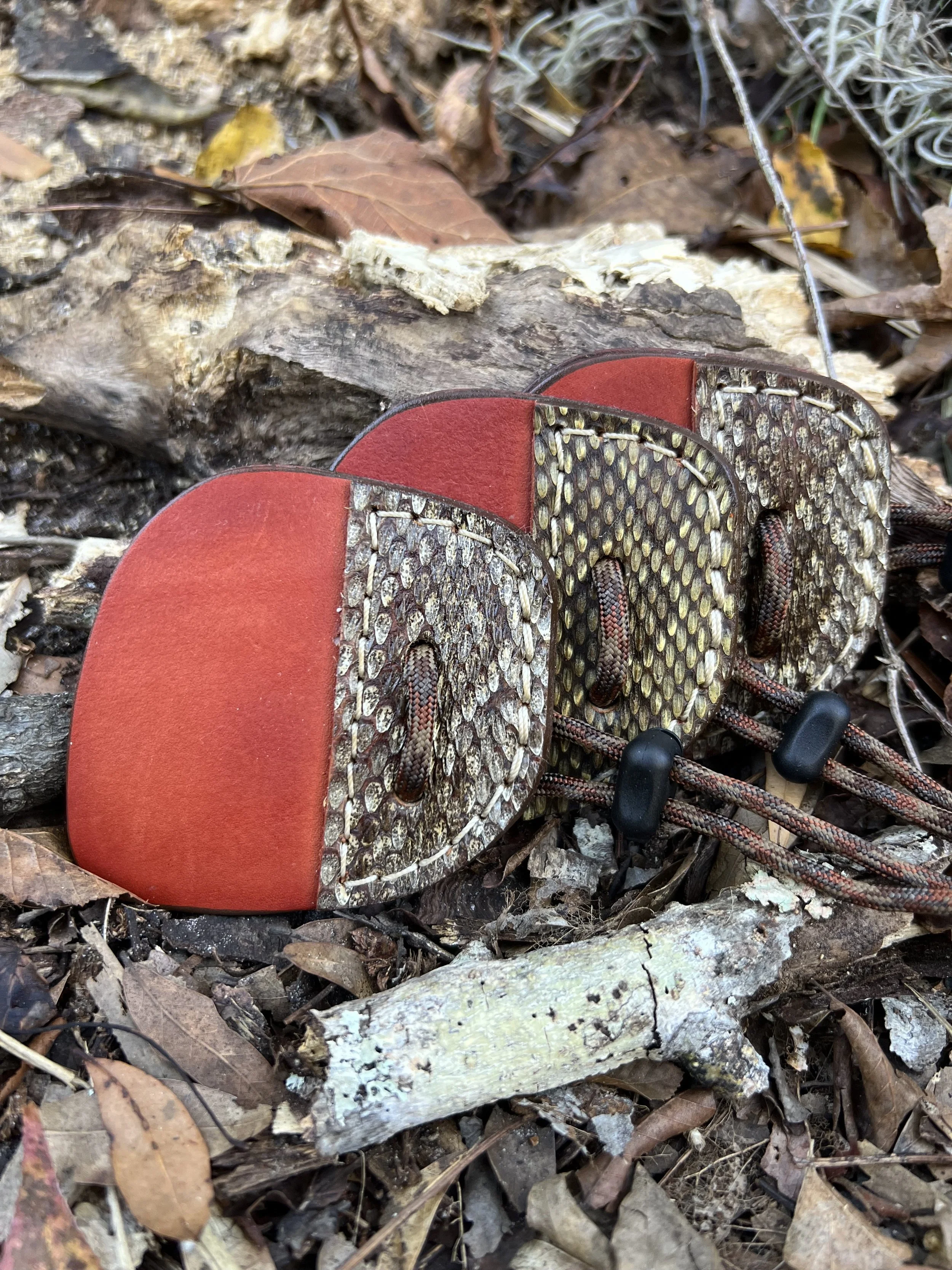 Snake Skin and Leather Archery Shooting Tab- Western Diamondback