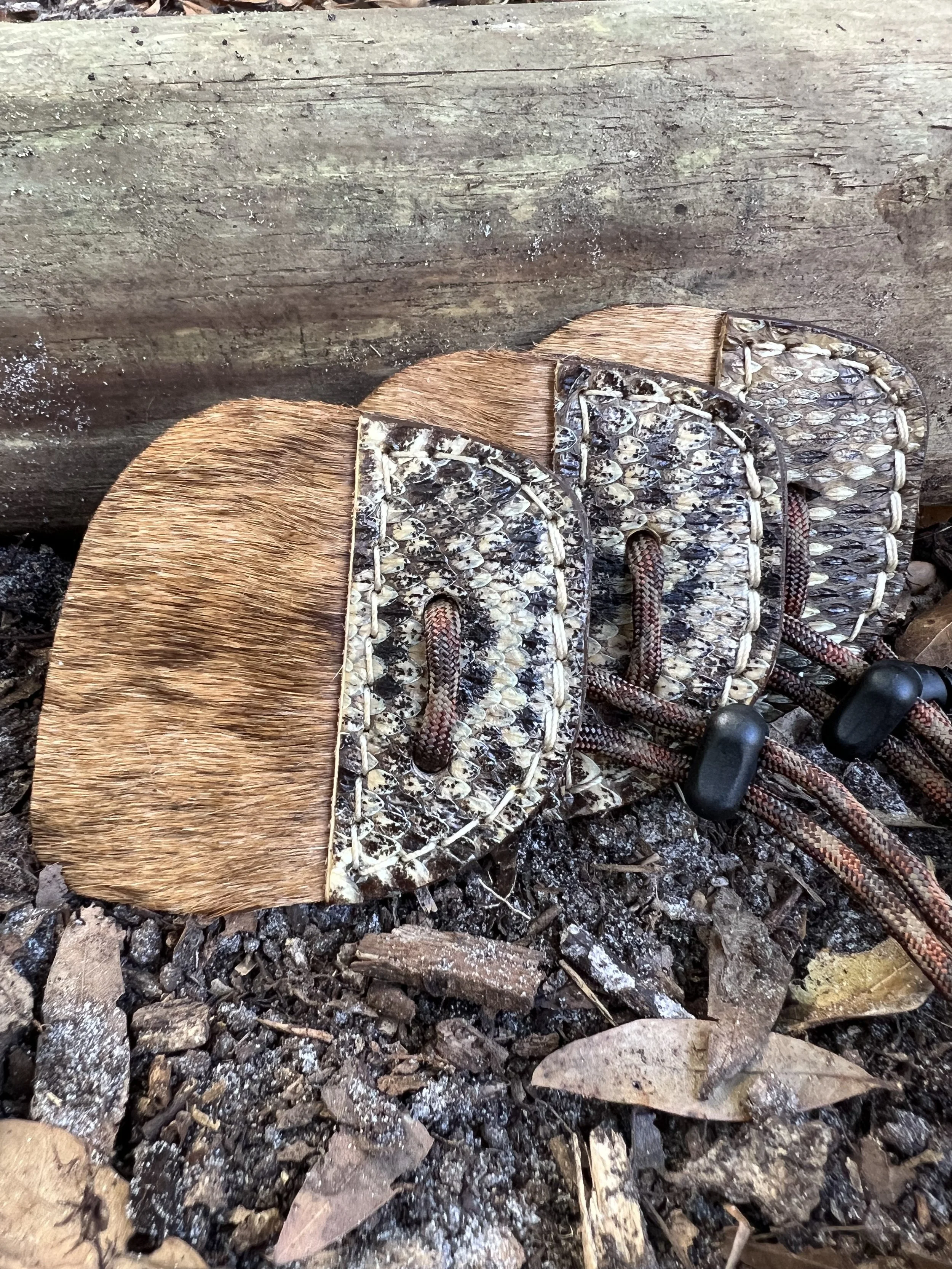 Calf Hair and Snake Skin Archery Shooting Tab- Eastern Diamondback