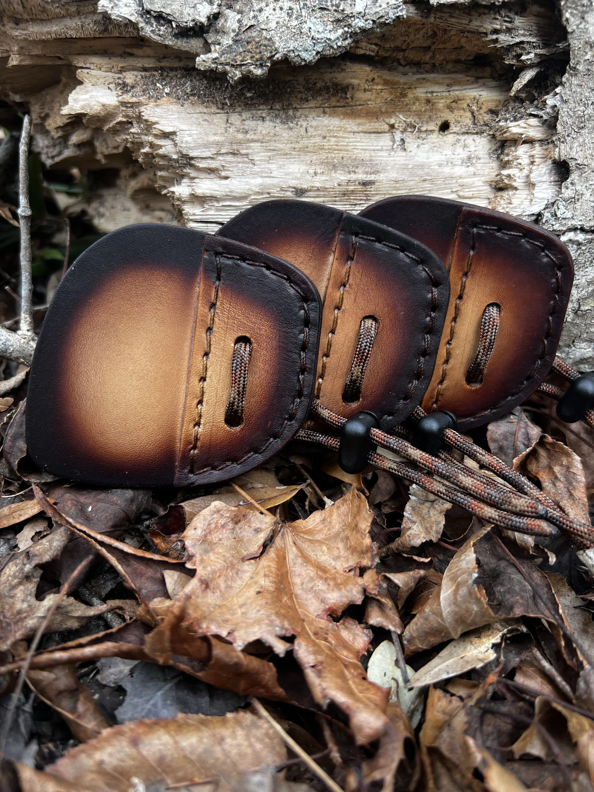 Leather Archery Shooting Tab- Antiqued Walnut Brown